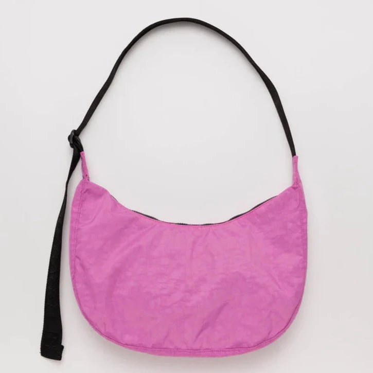 Medium Nylon Crescent Bag | Extra Pink