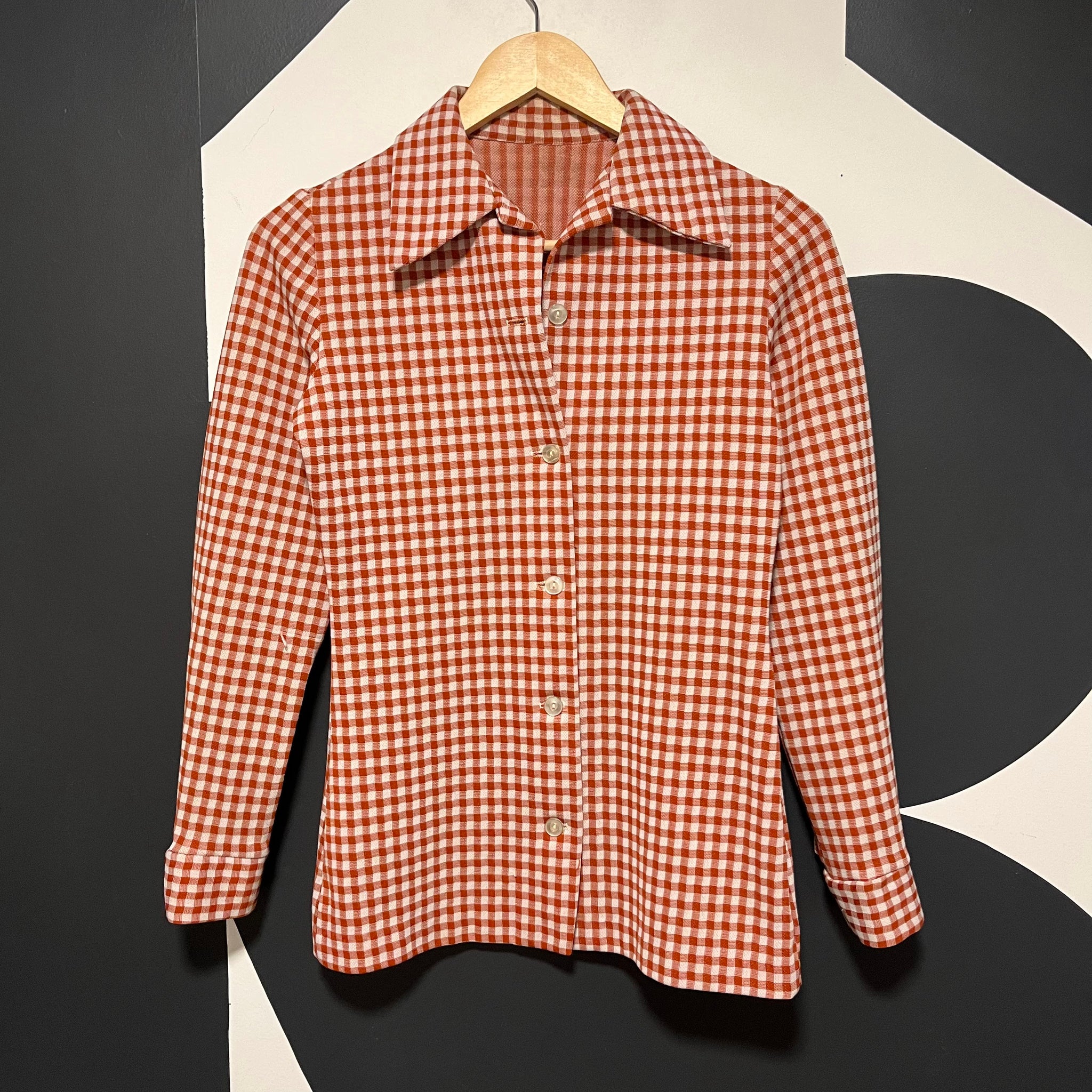 Red Gingham Button Down | S