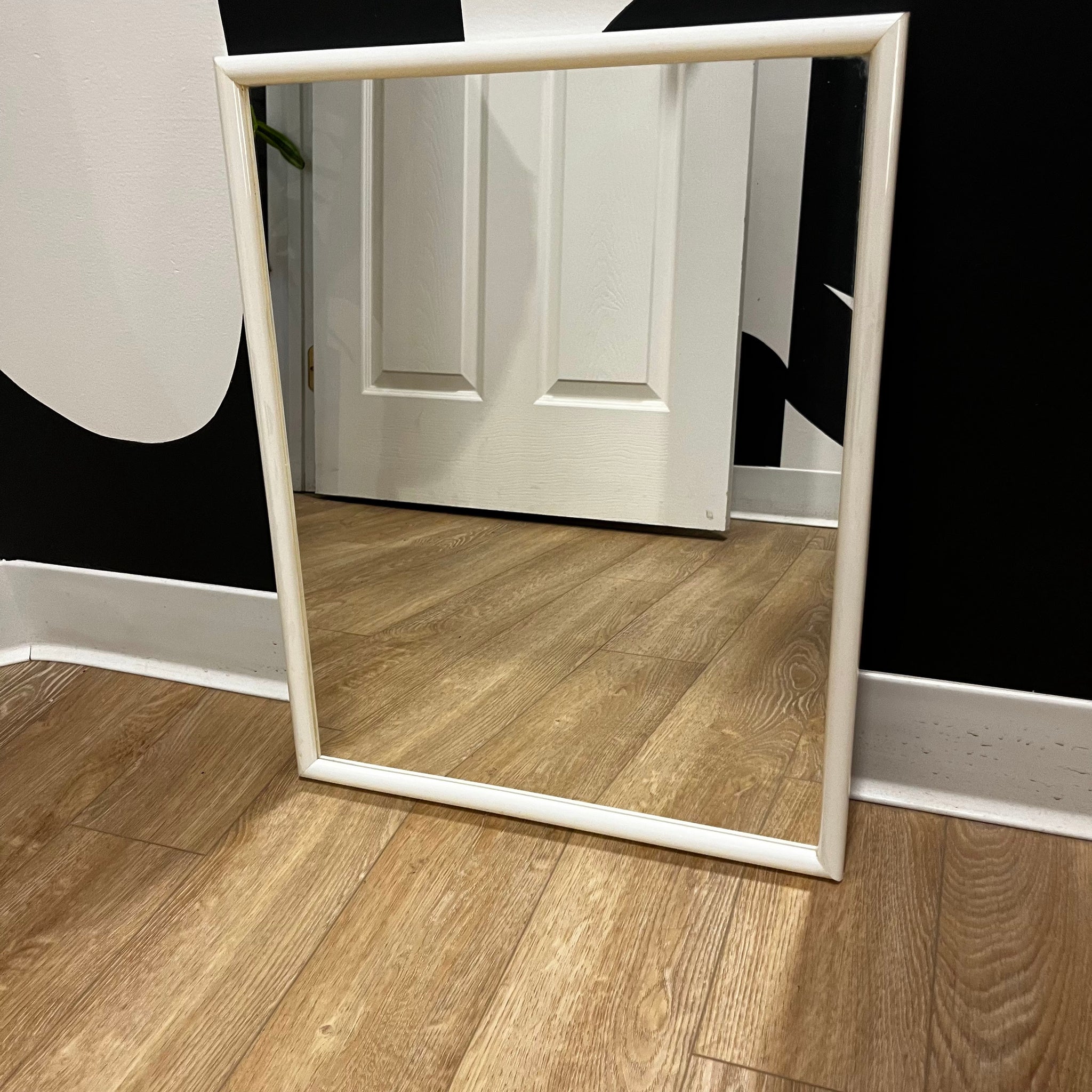 White Rectangular Framed Mirror