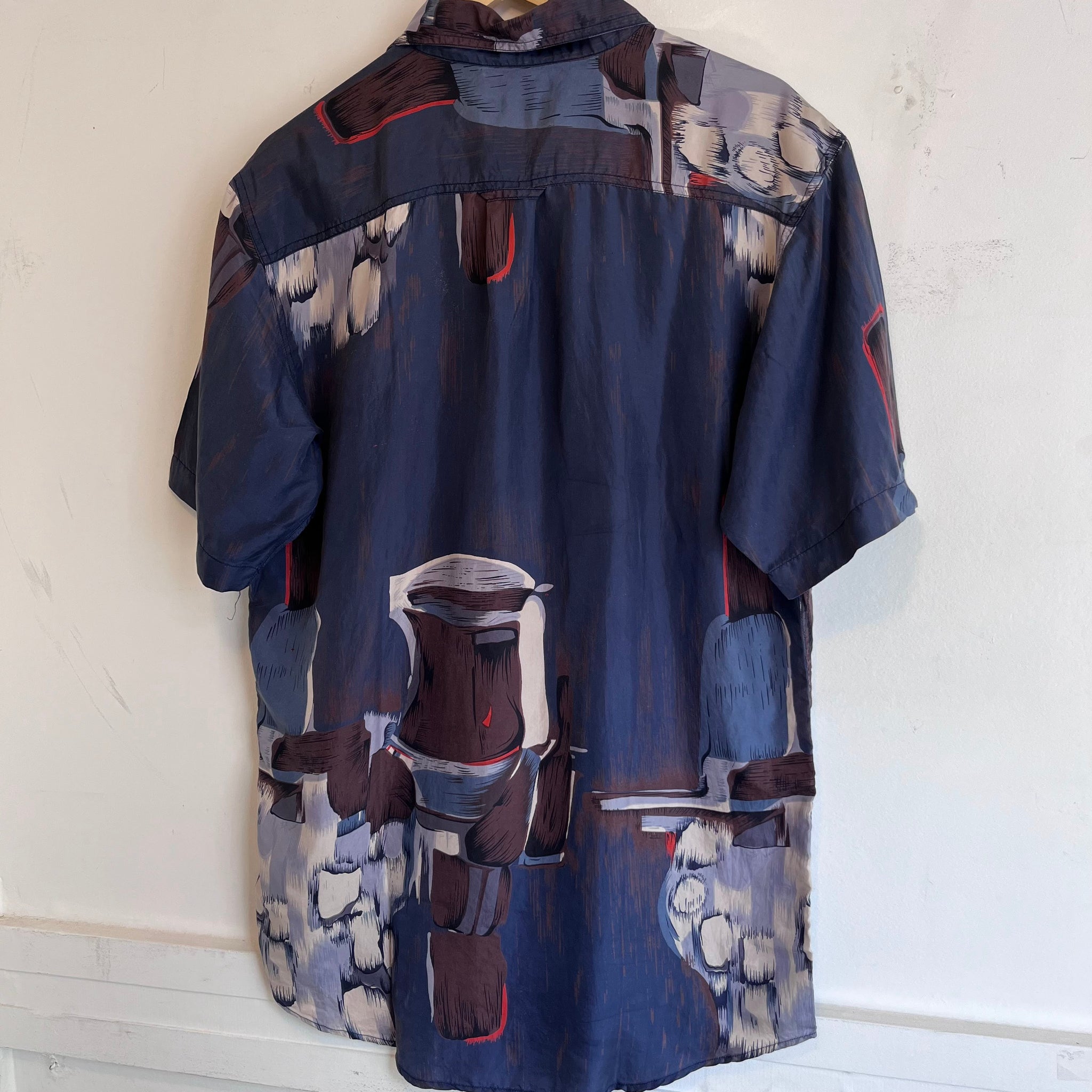 Abstract Silk Button Up | M