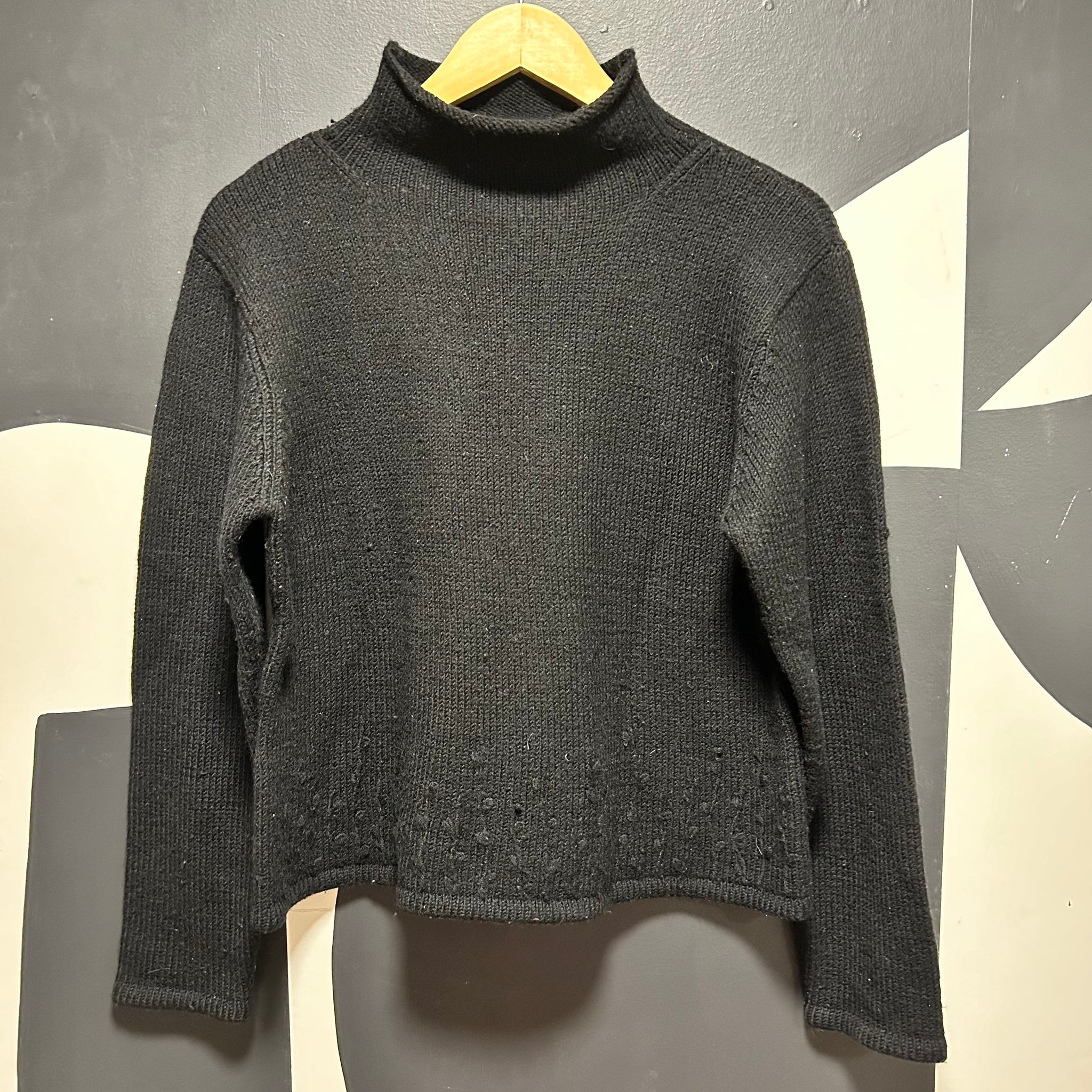 Merino Wool Mock Neck Sweater | M