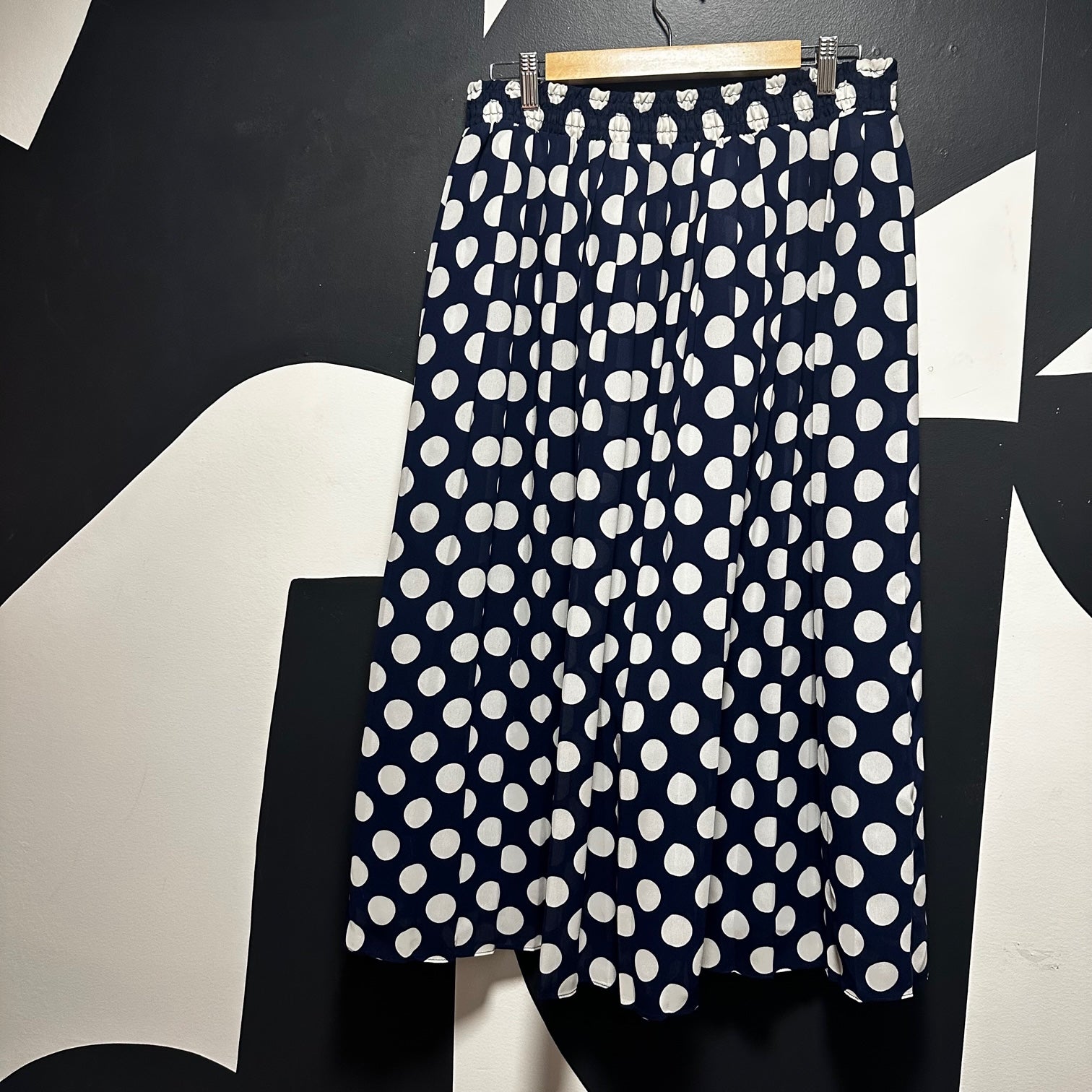 Navy Polka Dot Skirt | XL