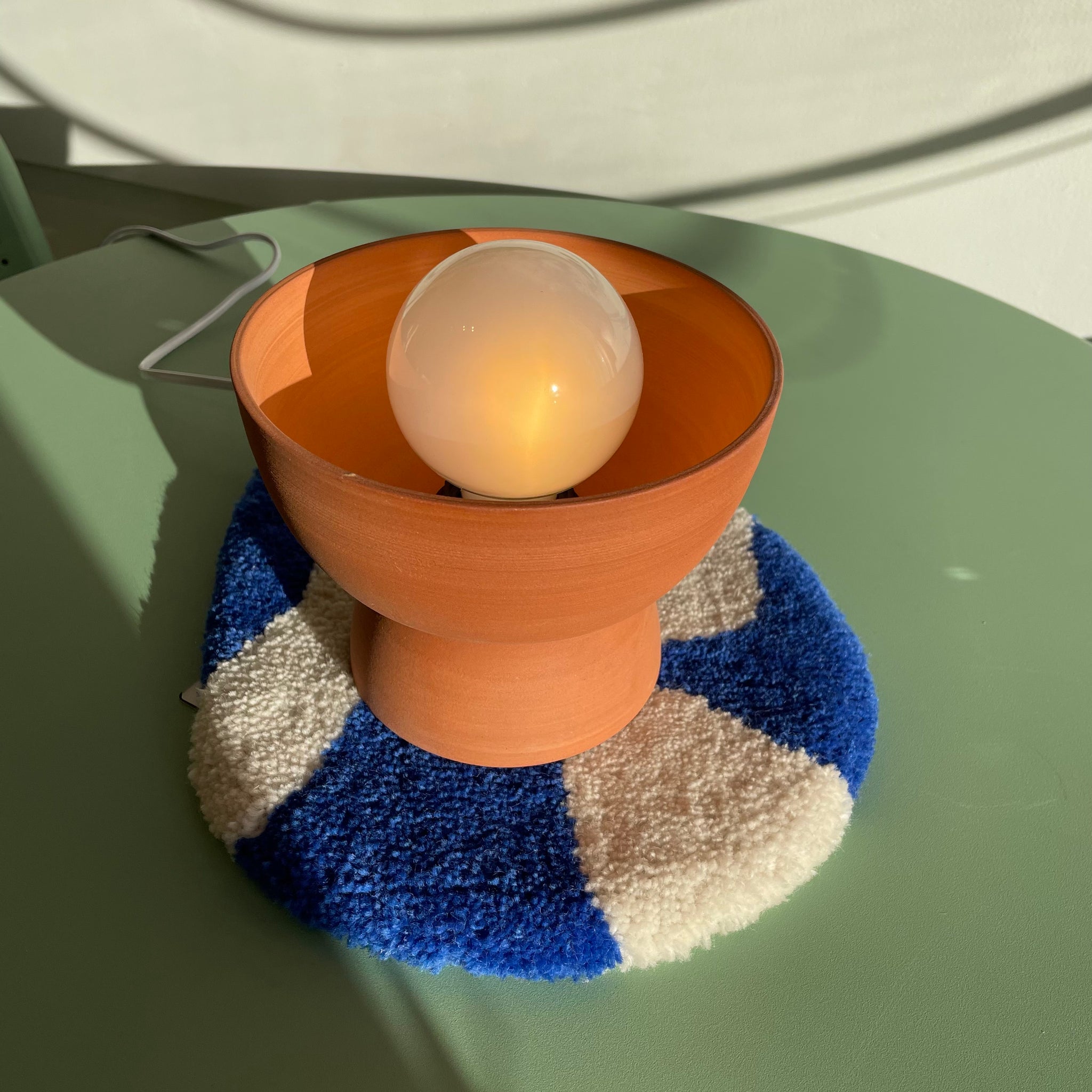 Handmade Ceramic Bowl Lamp | Terra Cotta