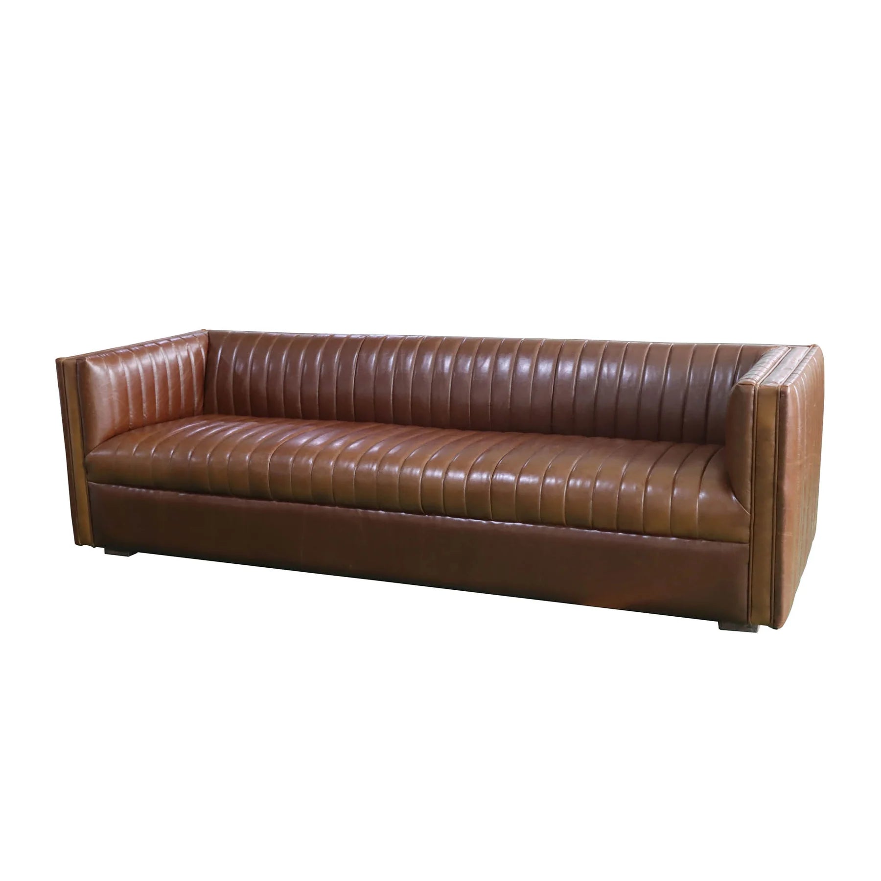 Channel Sofa- Camel Brown Leather