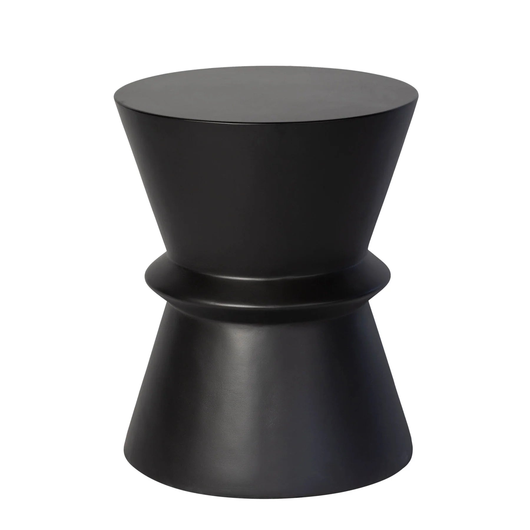 Concrete Hourglass Black Side Table