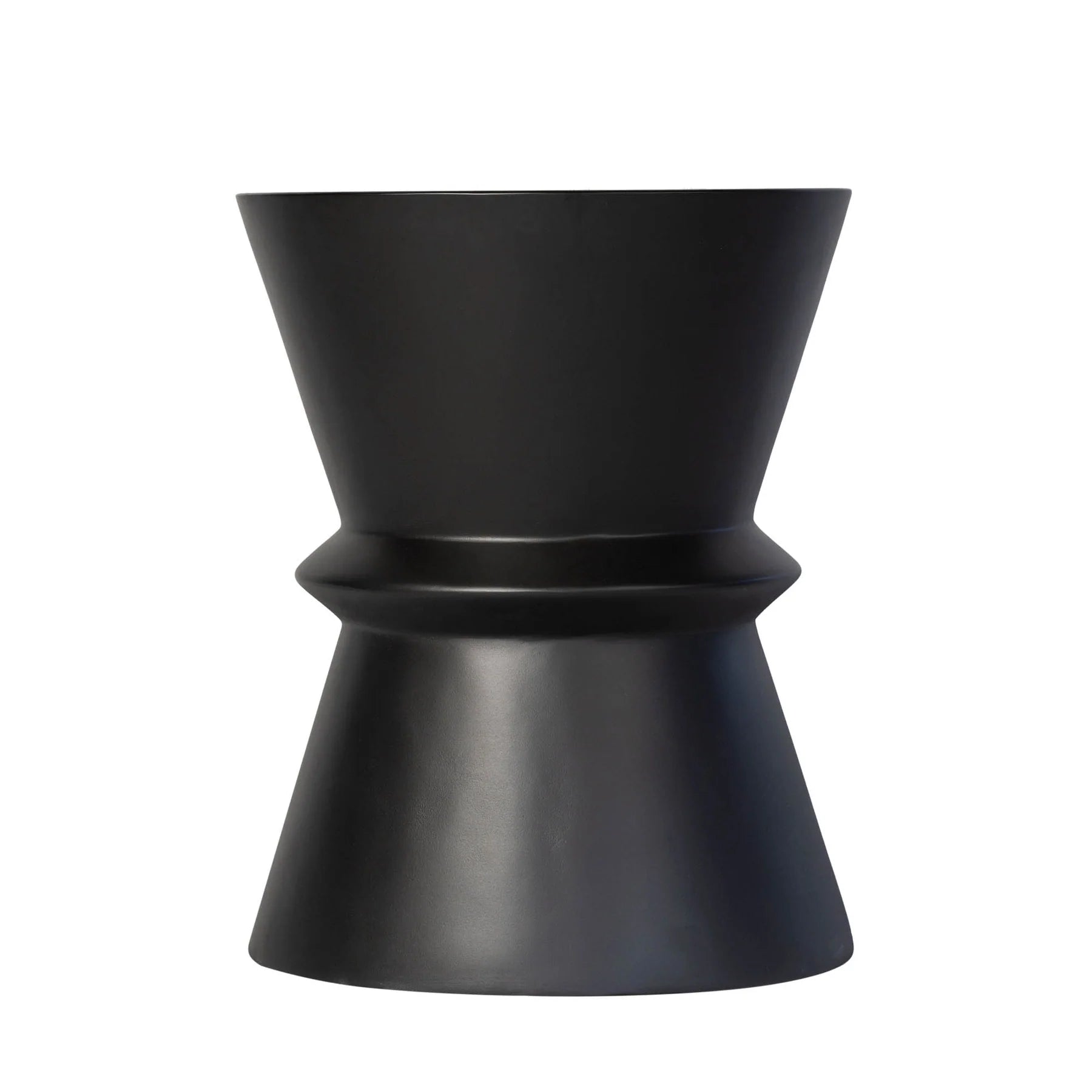 Concrete Hourglass Black Side Table