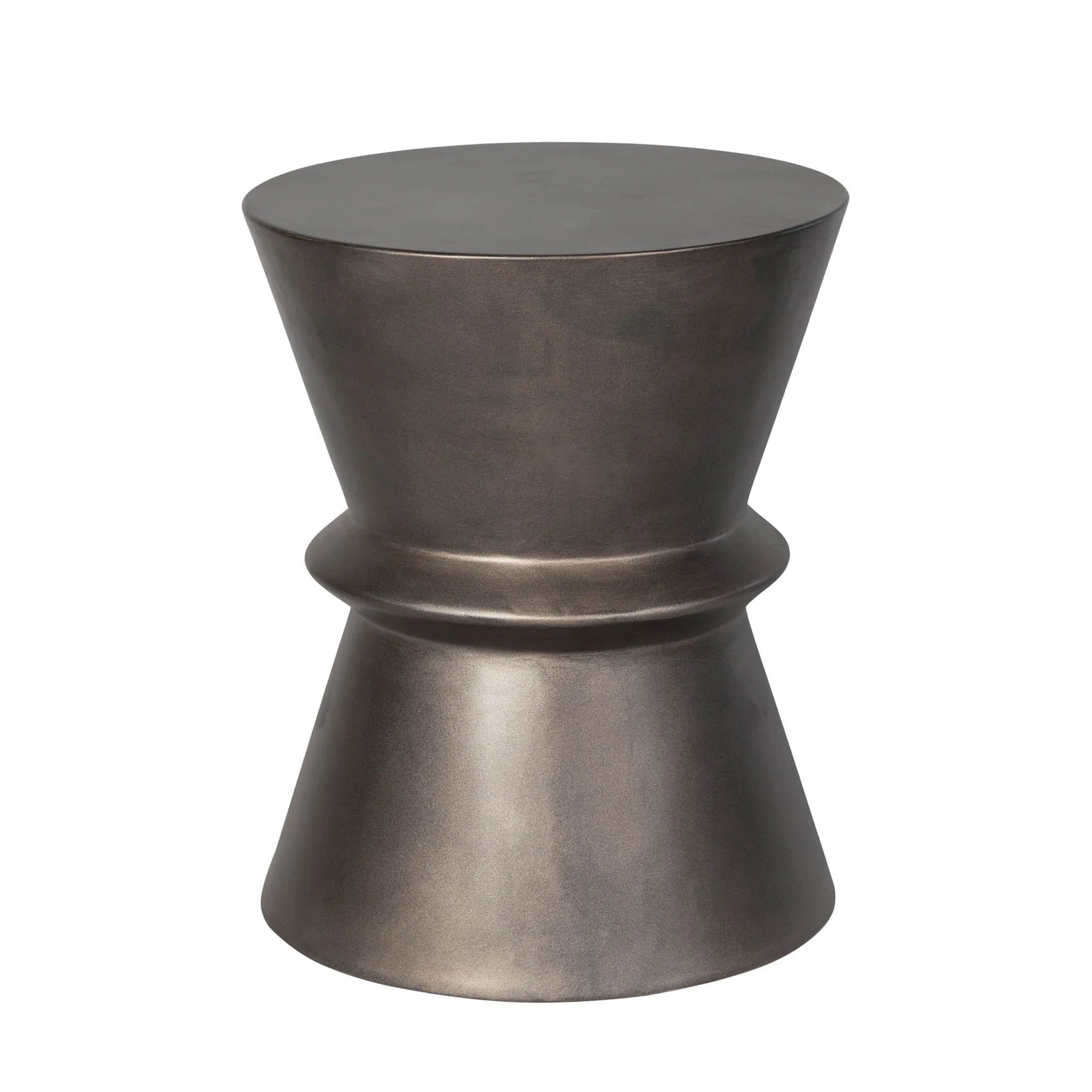 Concrete Hourglass Bronze Side Table