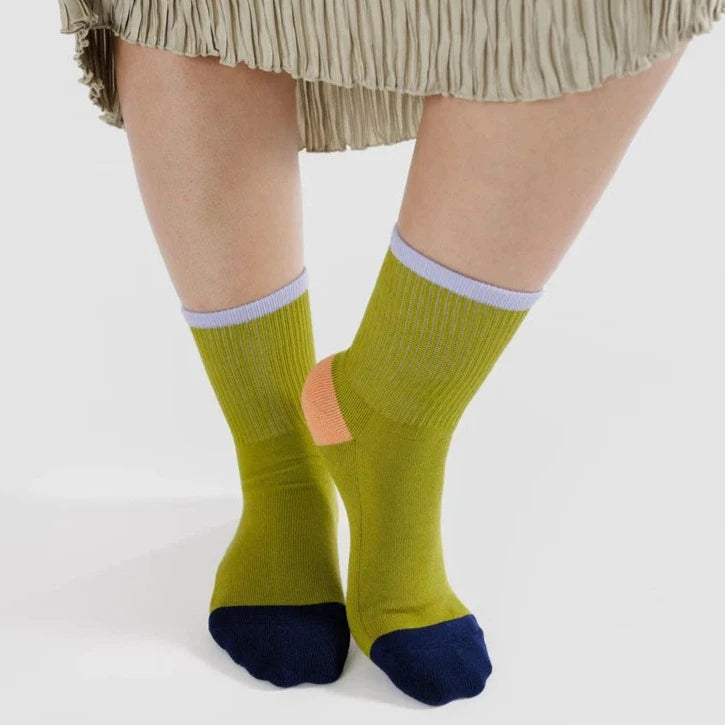 Ribbed Sock Large | Lemongrass Mix
