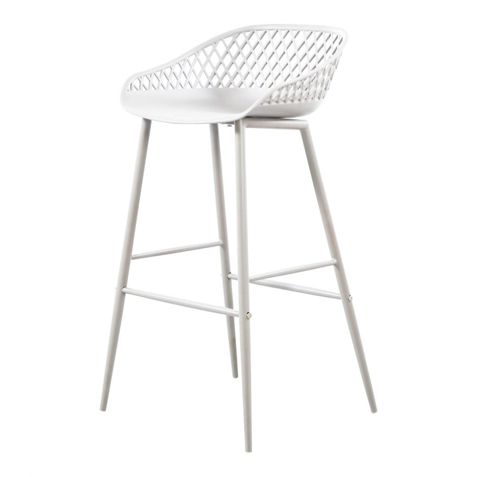 Piazza Outdoor Barstool- White