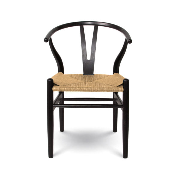 Frida Dining Chair - Black with Woven