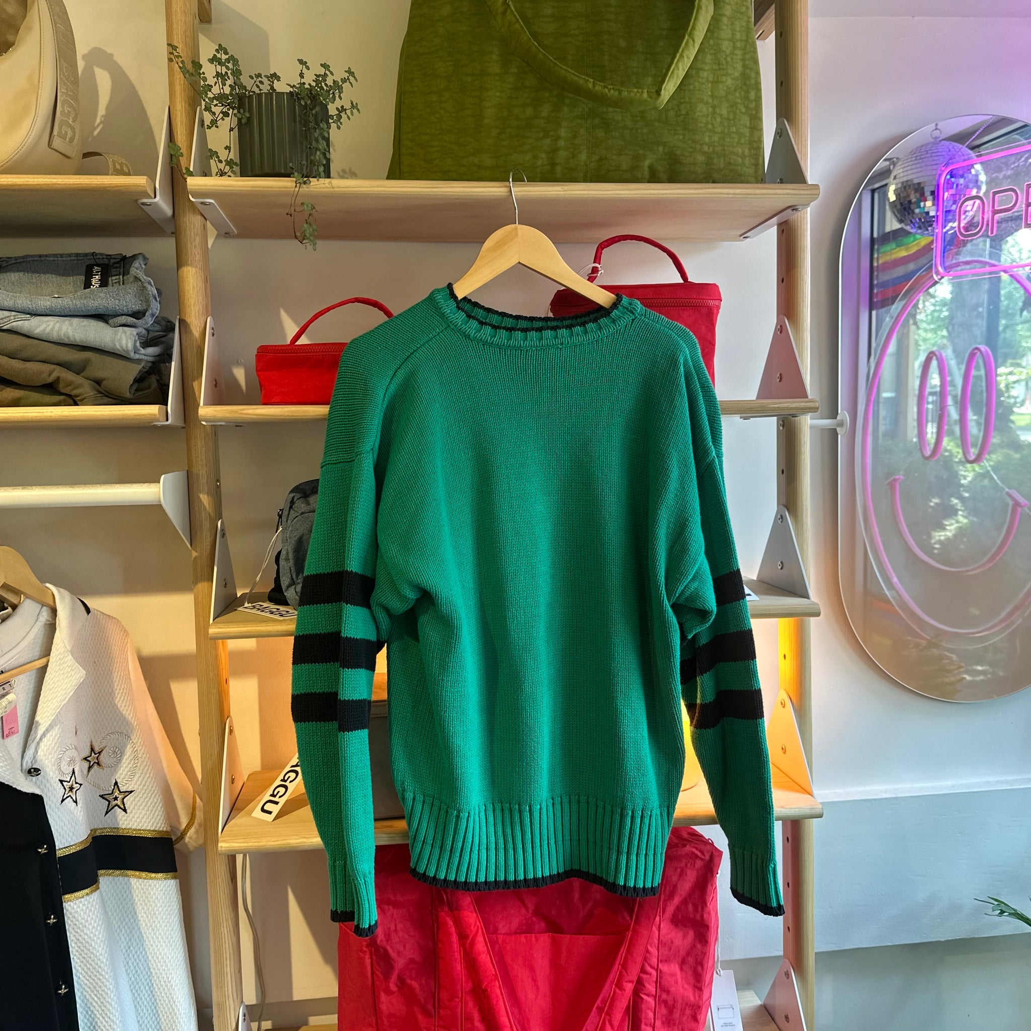 Teal Polka Dot Sweater | L