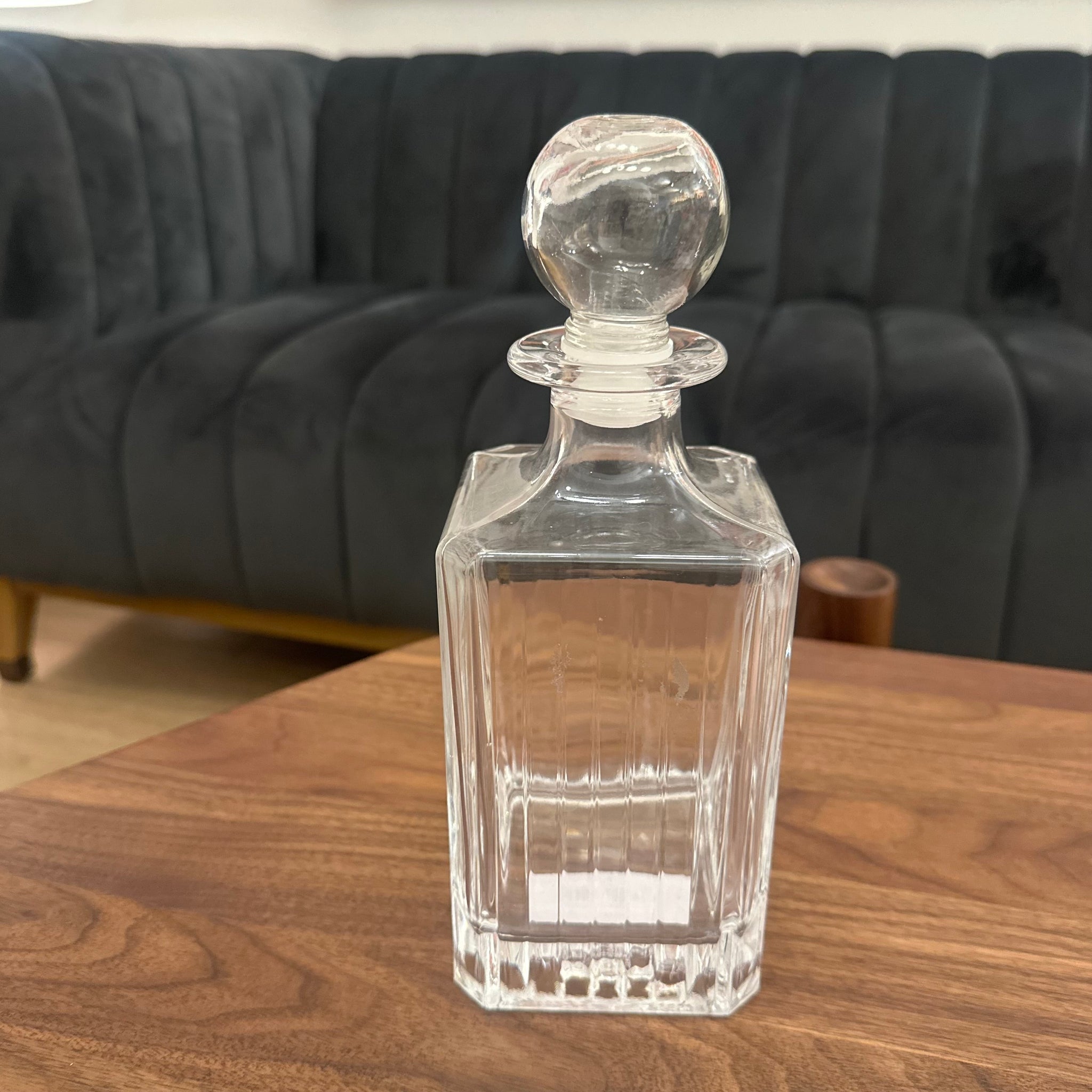Ribbed Glass Decanter