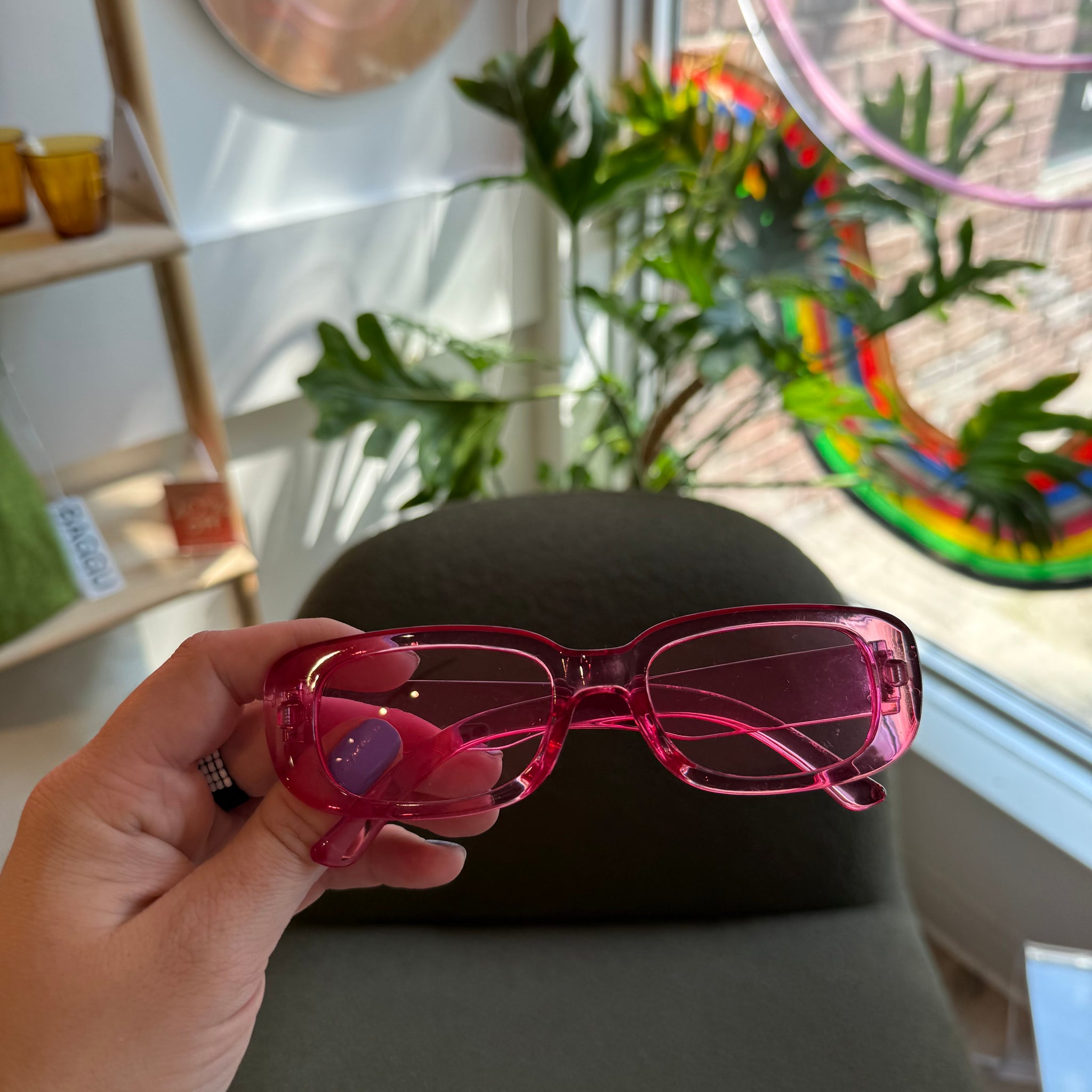Pink Slim Sunglasses