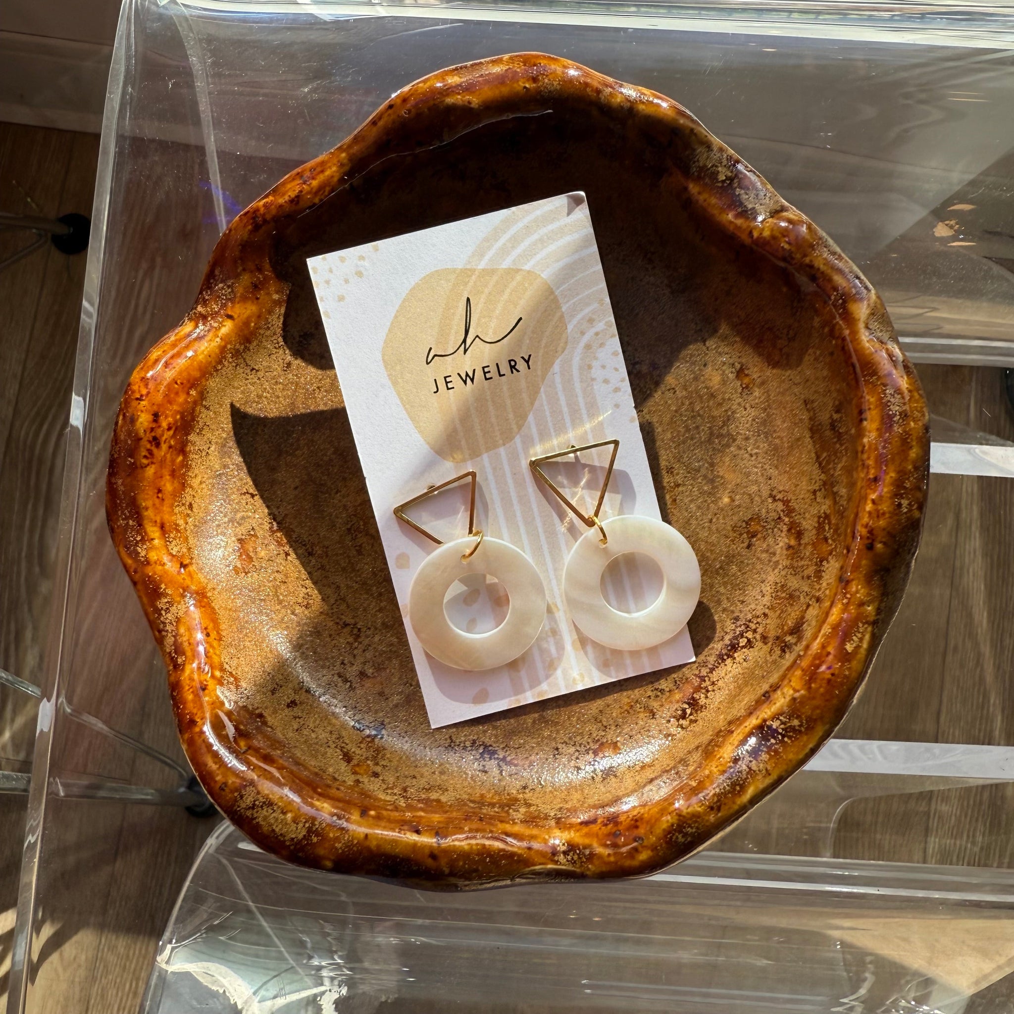 Round Opalescent Earrings | AH Designs