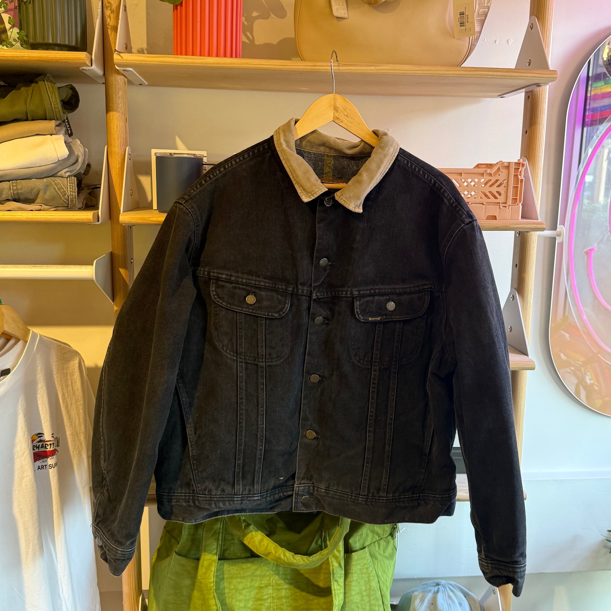 Mustang Black Denim Jacket | XL