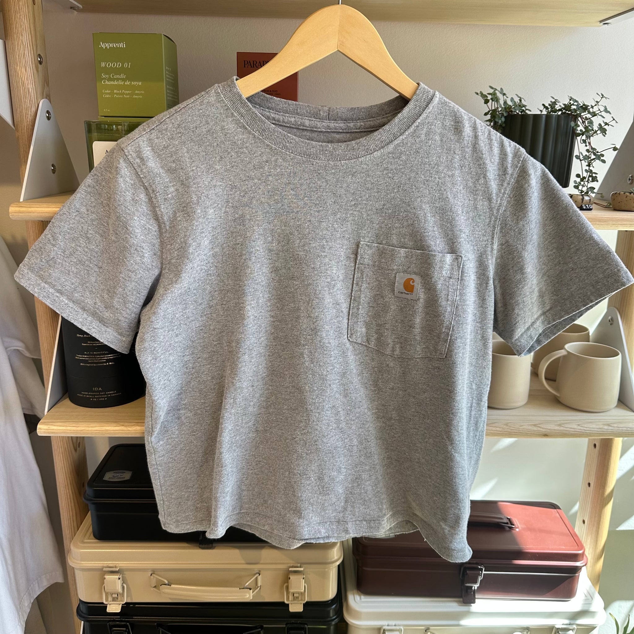Grey Cropped Carhartt Tee  | S