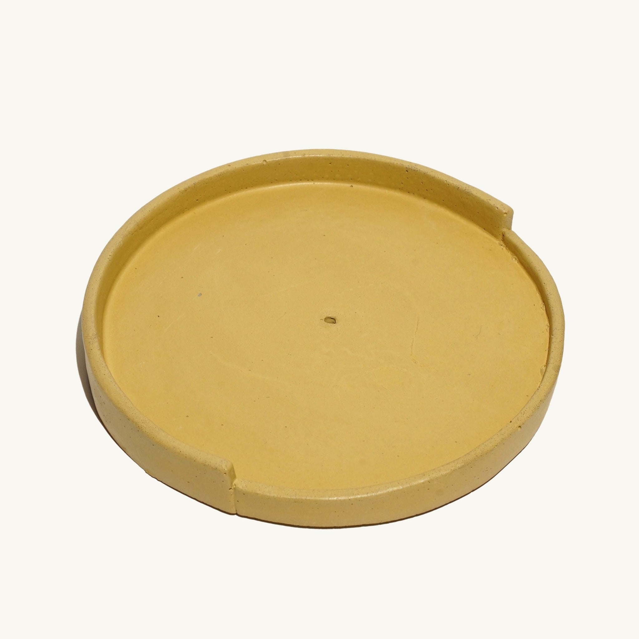 Fume Concrete Drip Plate and Incense Holder - Canary