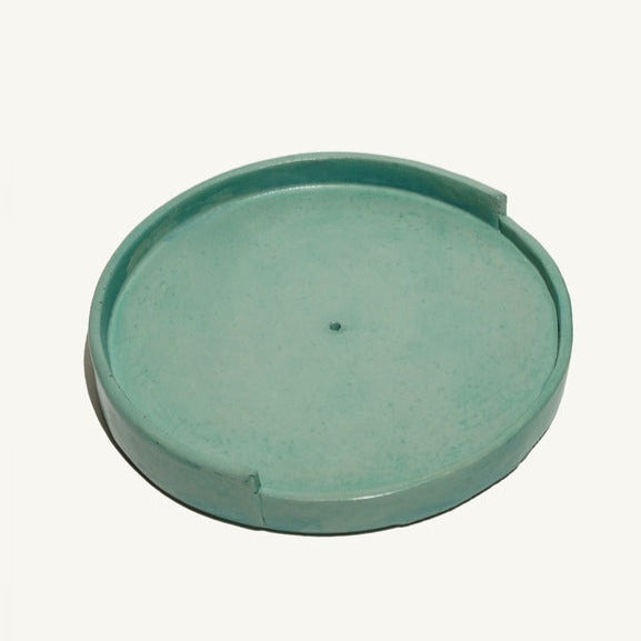 Fume Concrete Drip Plate and Incense Holder - Sea Green