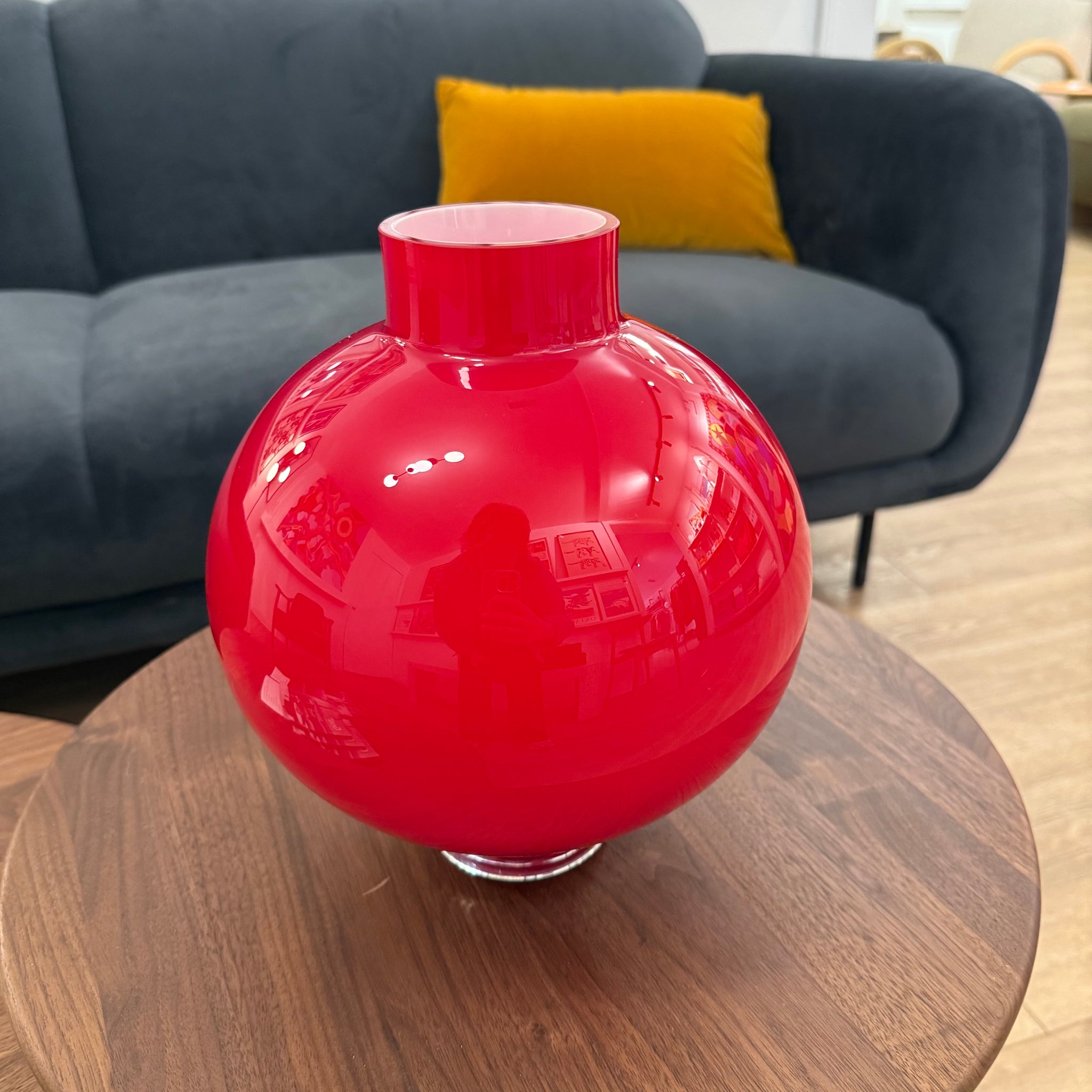 Red Art Glass Vase