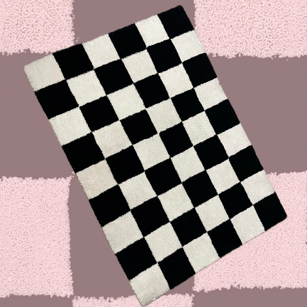 Black & White Checker Rug