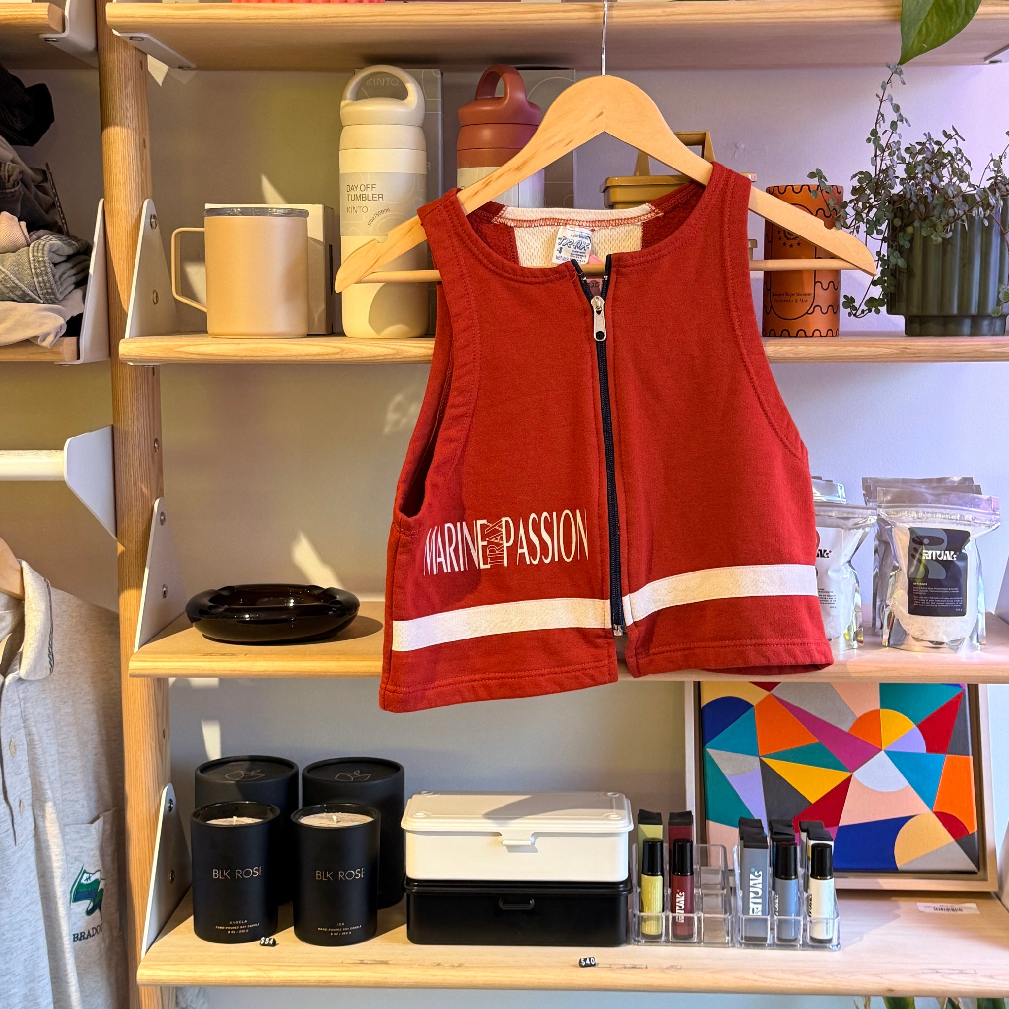 Red Crop Zip Up | S