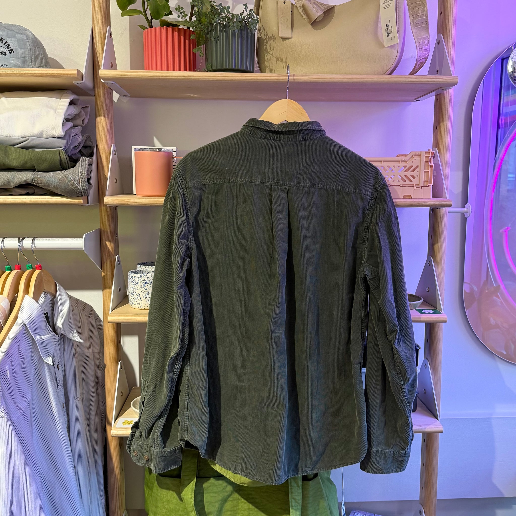 Green Cord Button Up | L