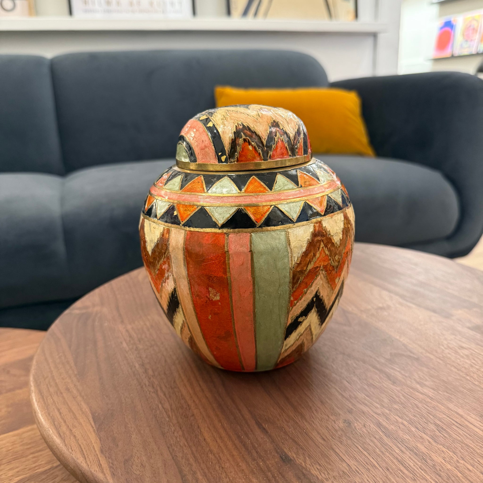 Brass Enamel Jar