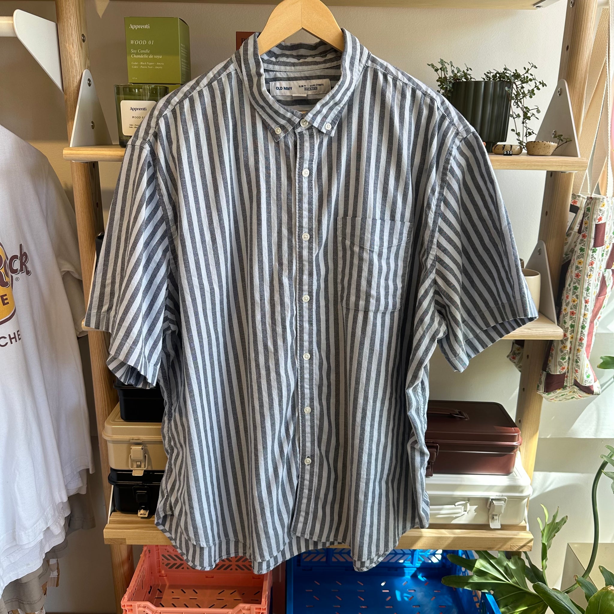 Blue Striped Button Up | 3XL