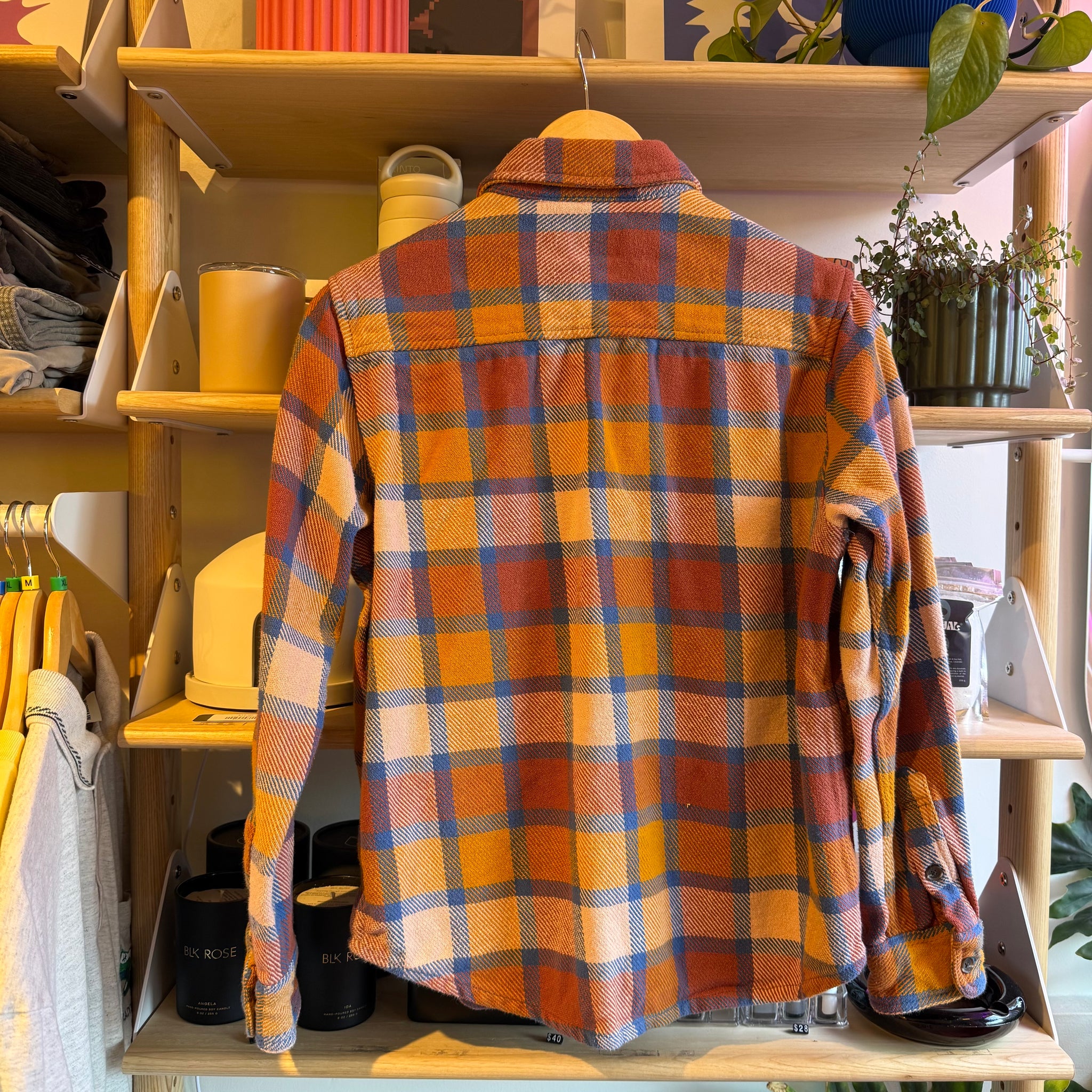 Orange Plaid Button Up | S