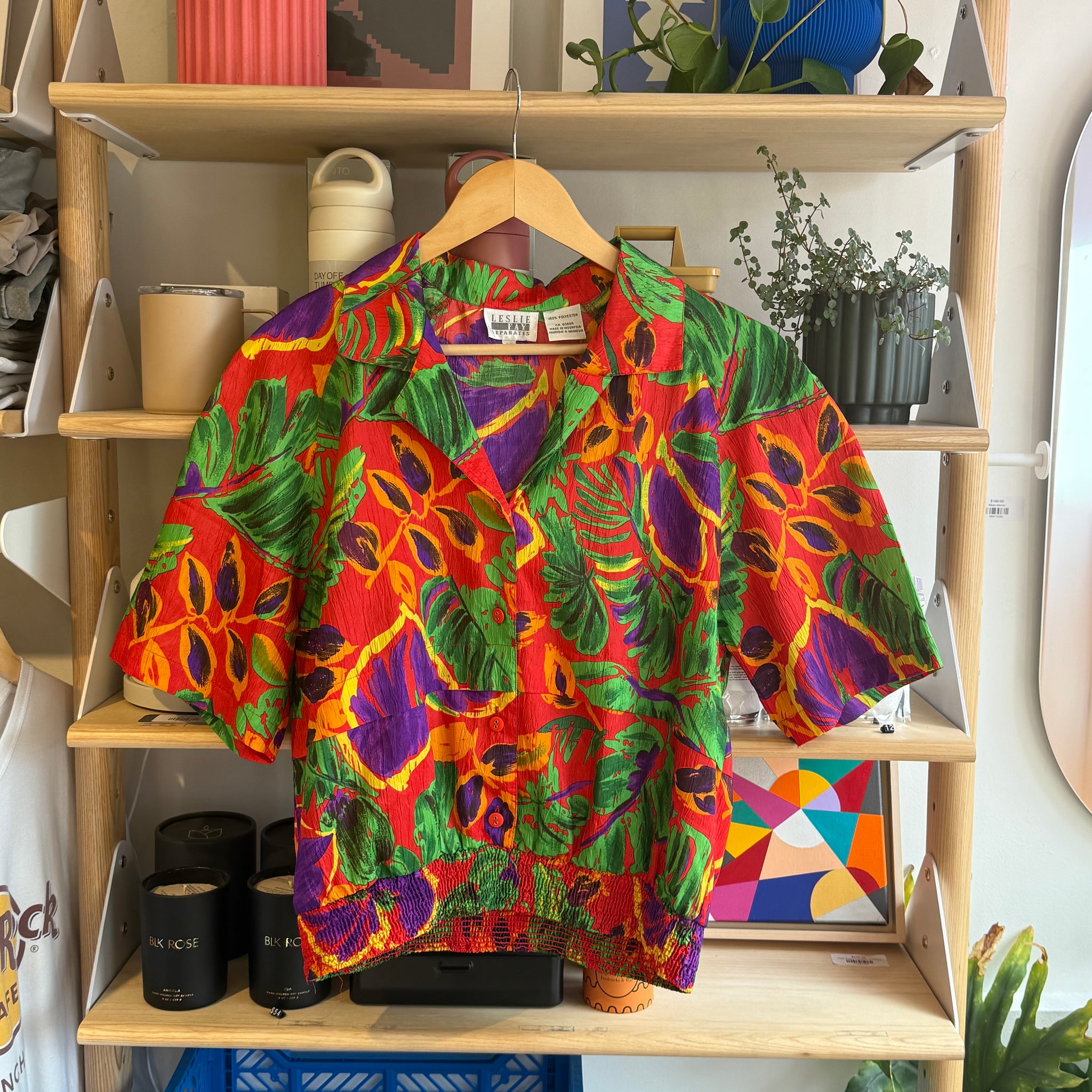 Tropical Button Up Blouse | M
