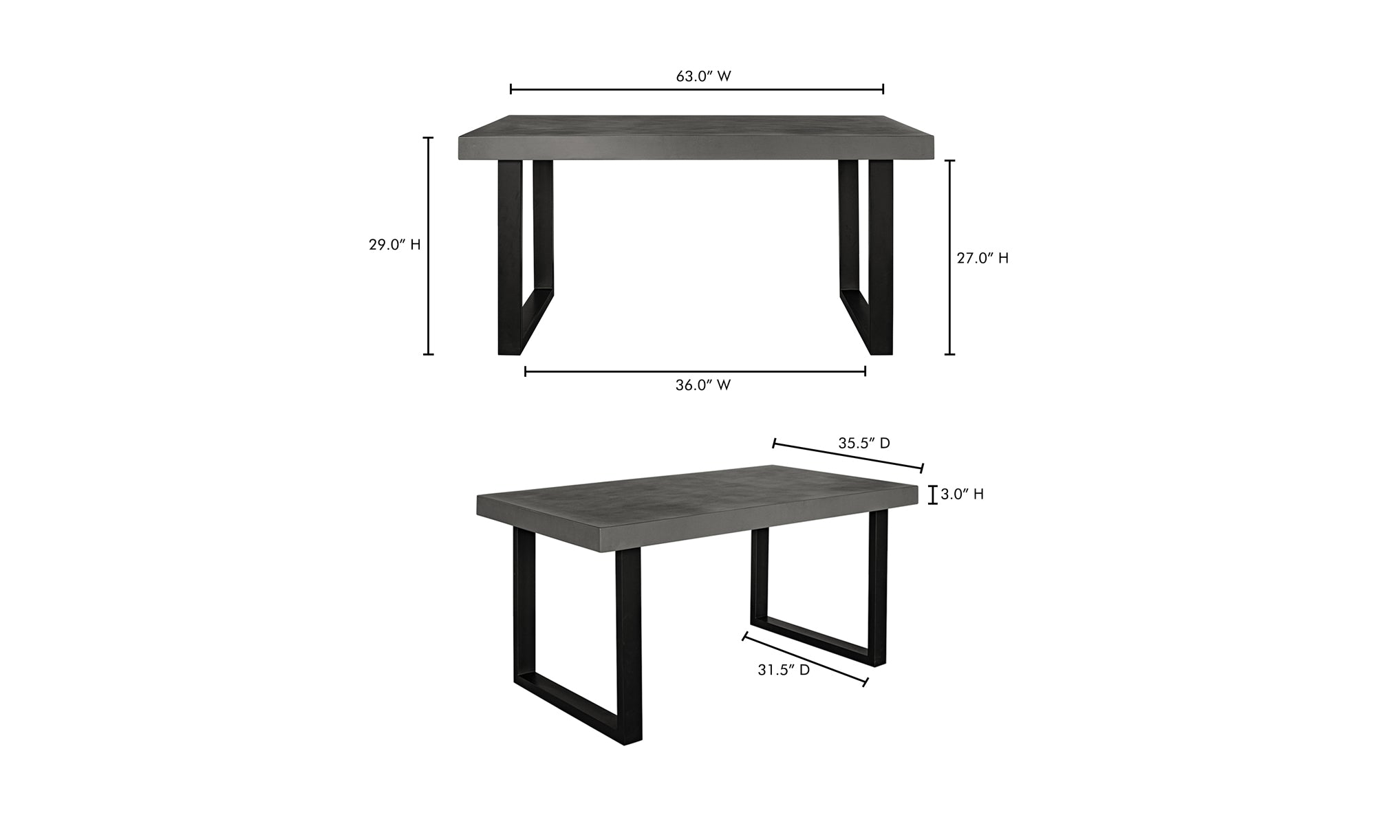 Jedrik Grey Outdoor Dining Table- Small