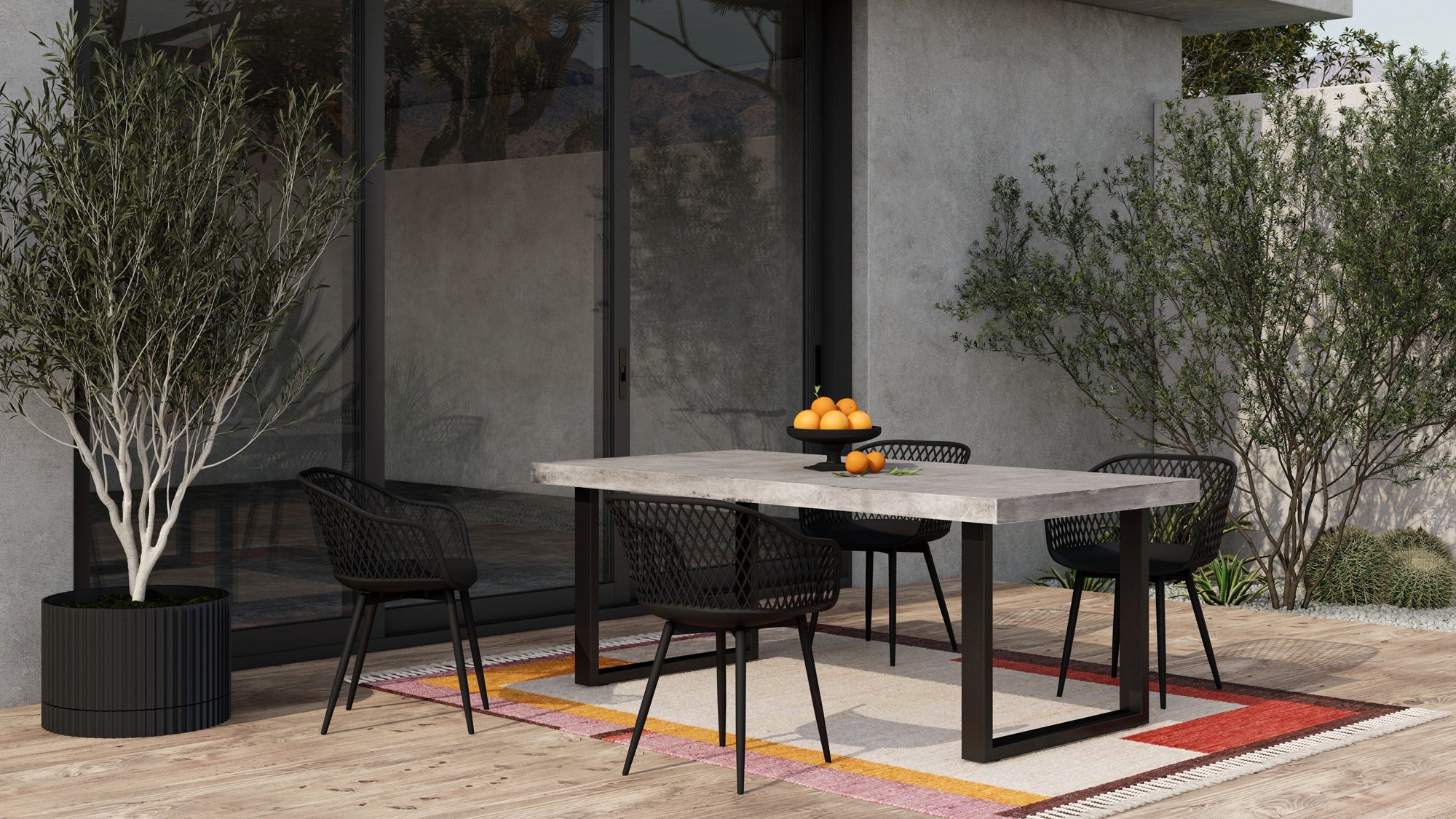 Jedrik Grey Outdoor Dining Table- Large