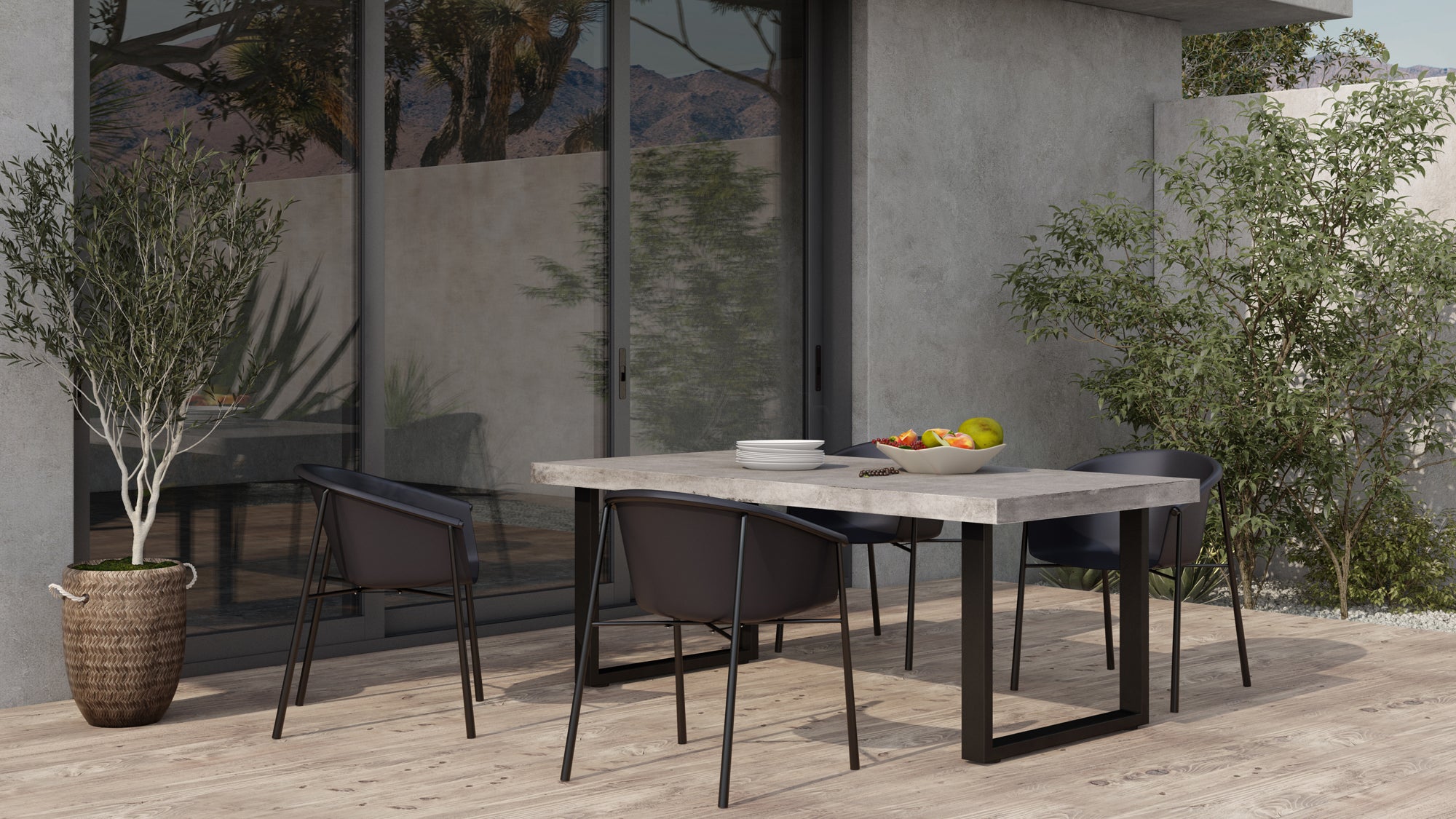 Jedrik Grey Outdoor Dining Table- Large