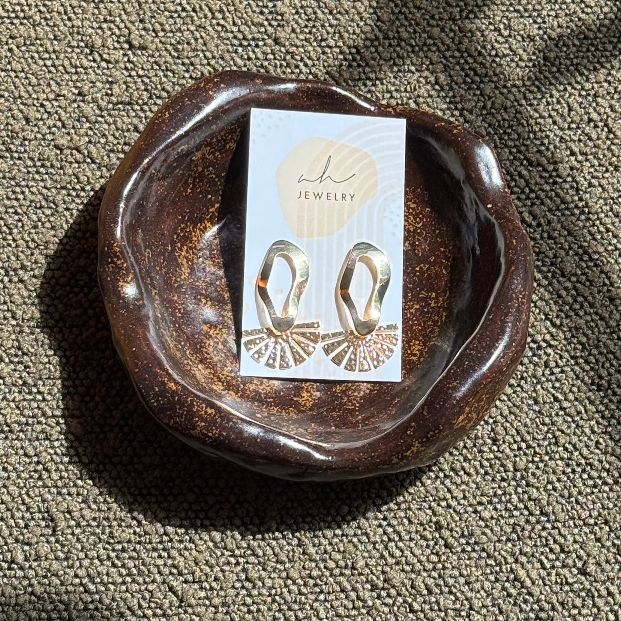 Gold Fan Earrings | AH Designs