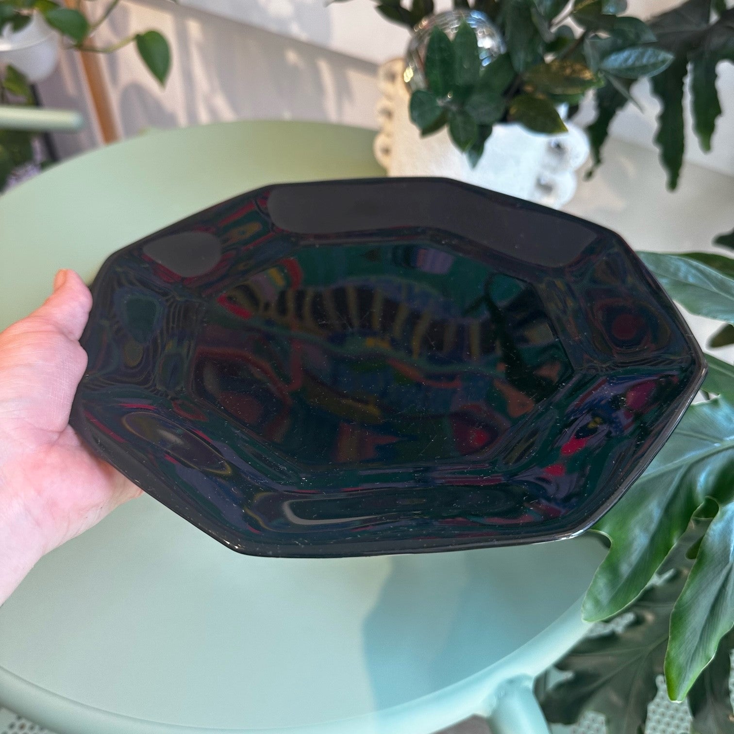 Black Arcoroc Octagonal Dessert Plates (Set of 8)