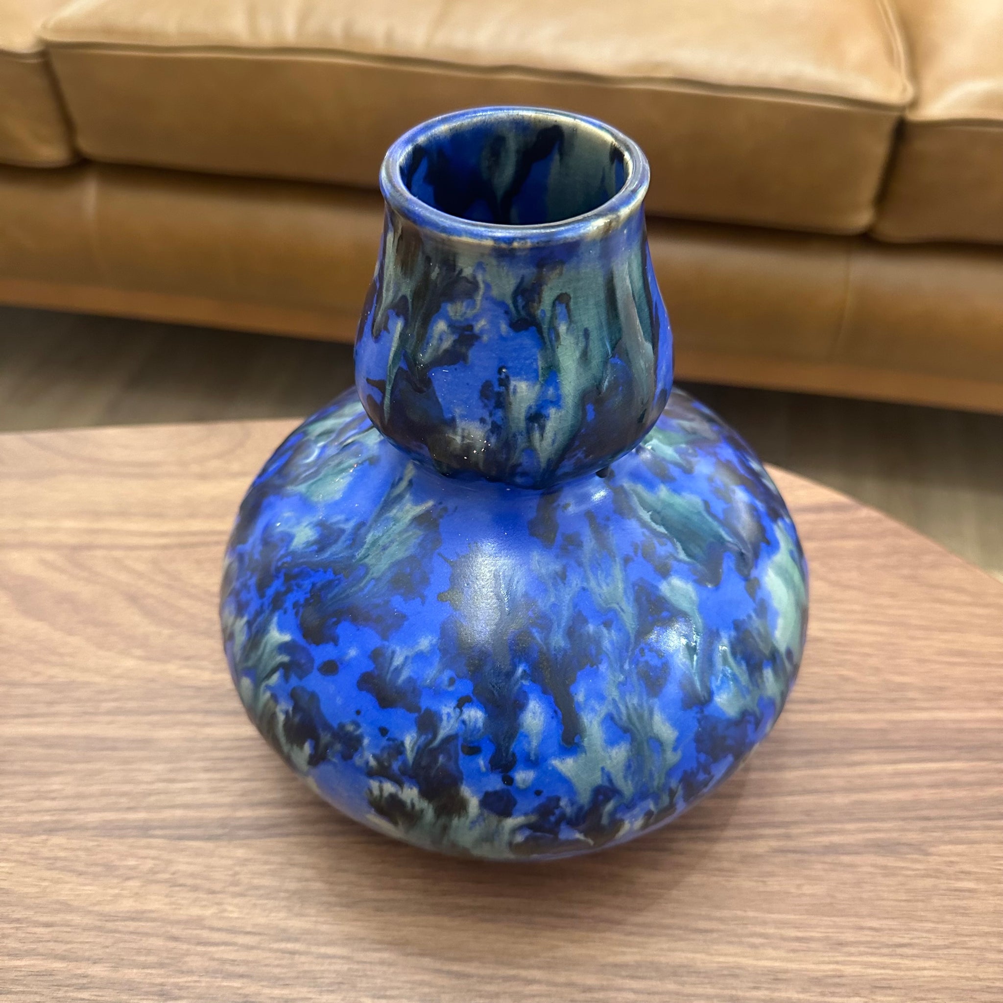 Blue Drippy Ceramic Vase