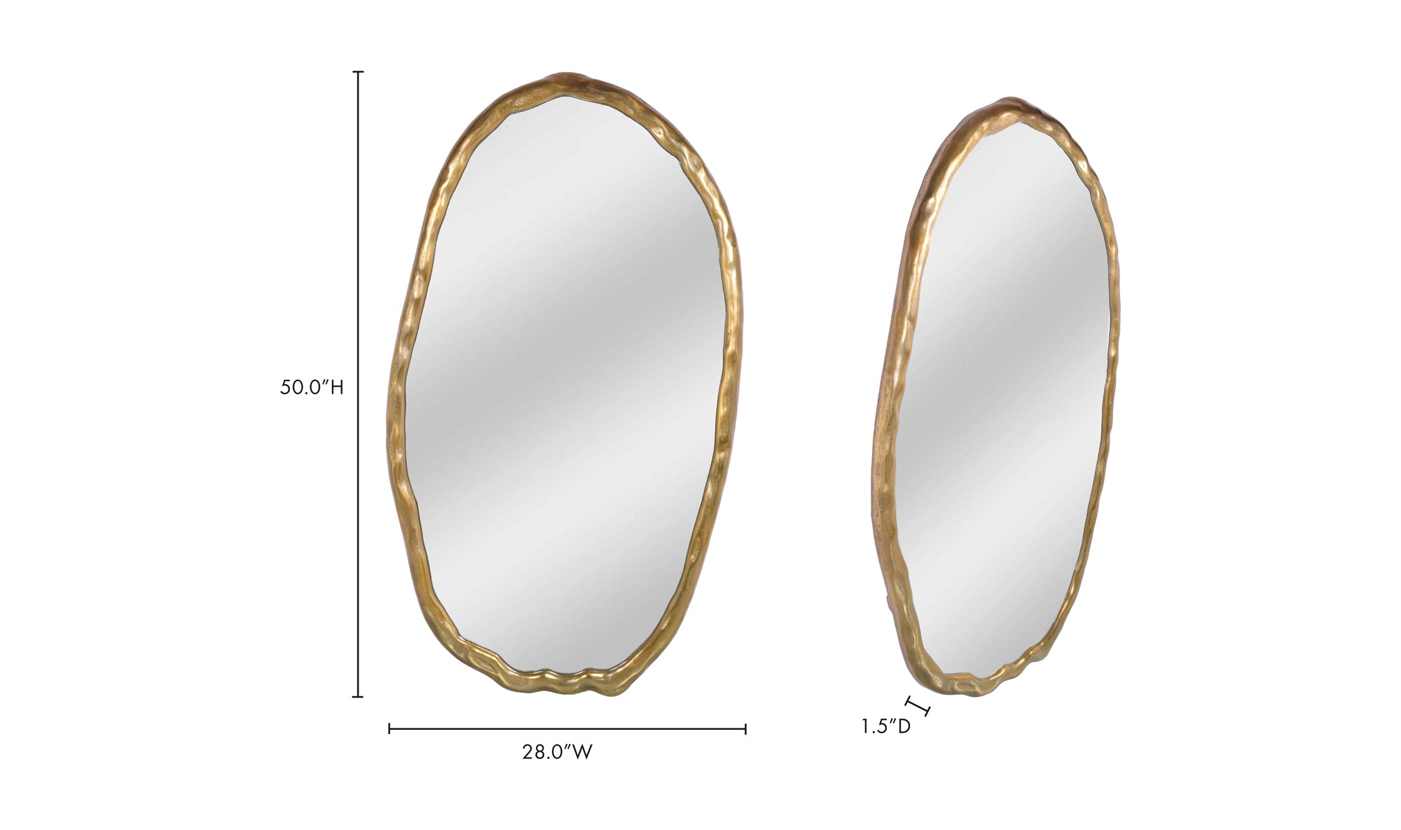 Foundry Oval Mirror- Gold