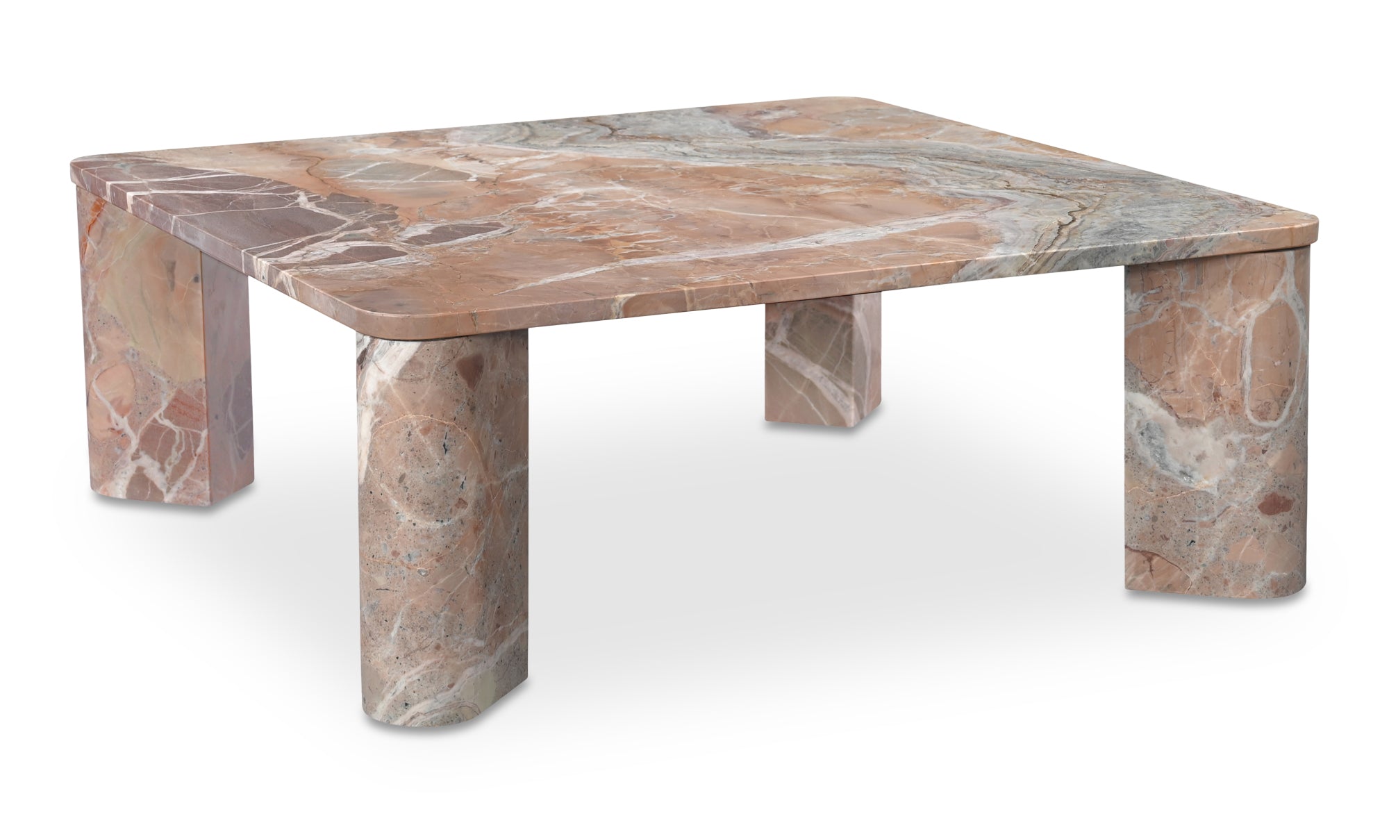 Segment Coffee Table- Orange Lavante Marble