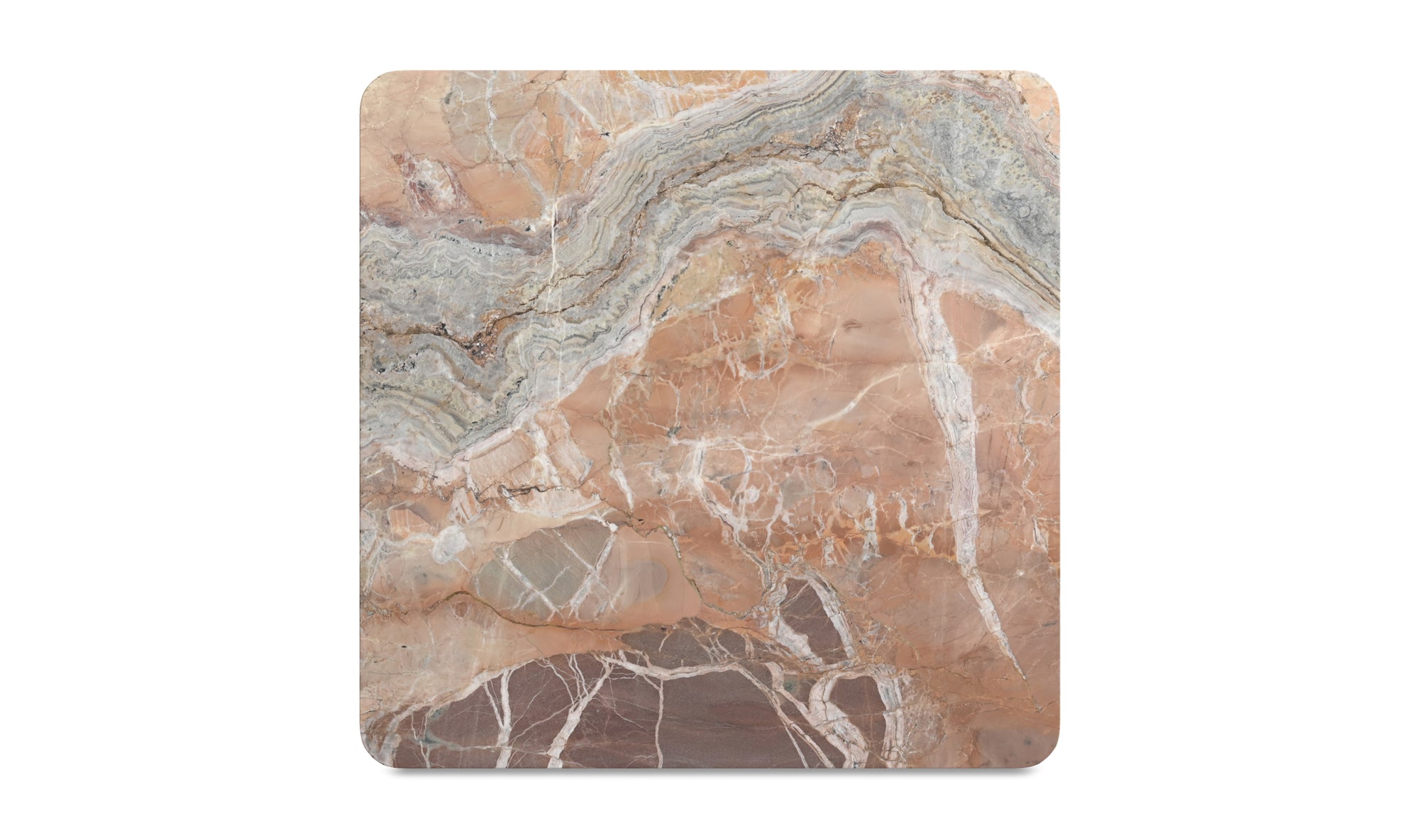 Segment Coffee Table- Orange Lavante Marble