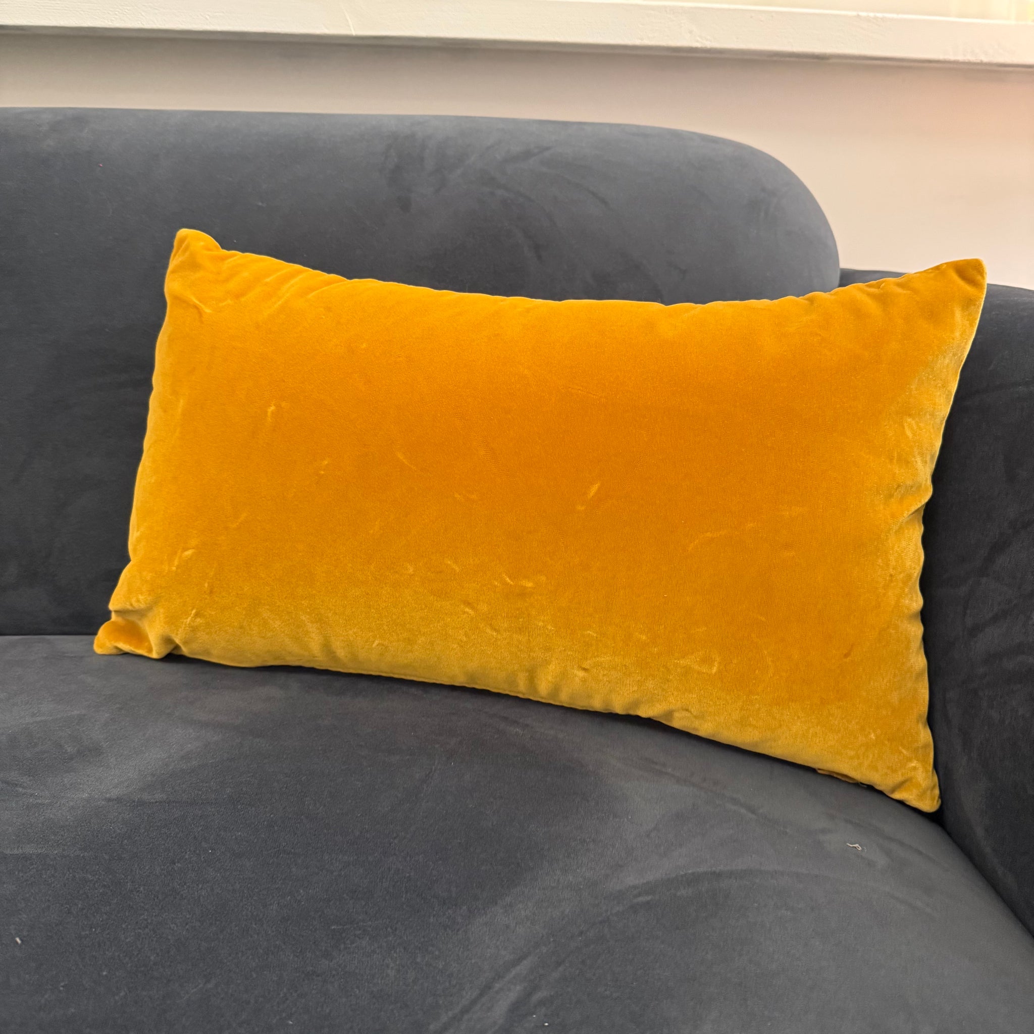 Distressed Mustard Velvet Pillow