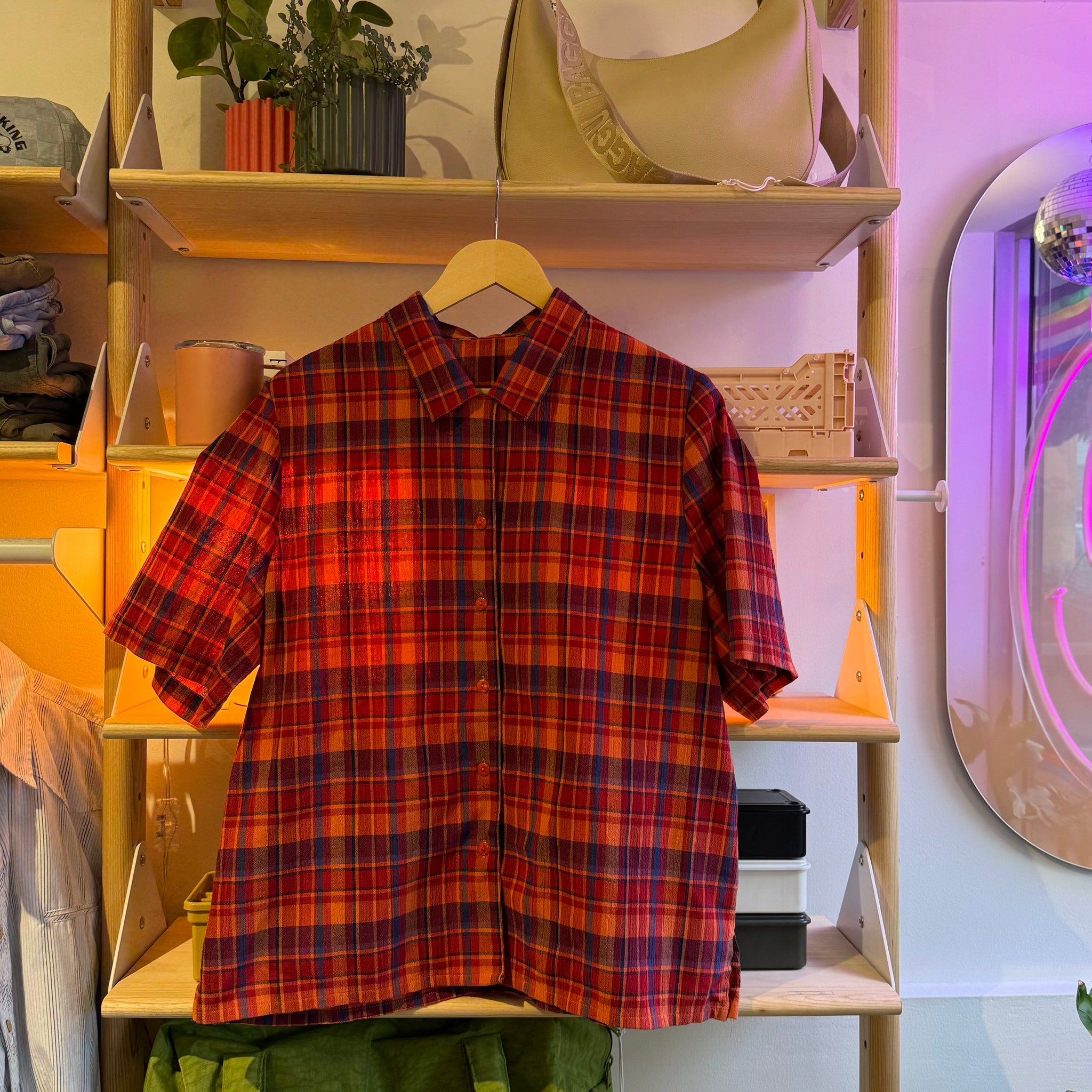 Red Plaid Button Up | M