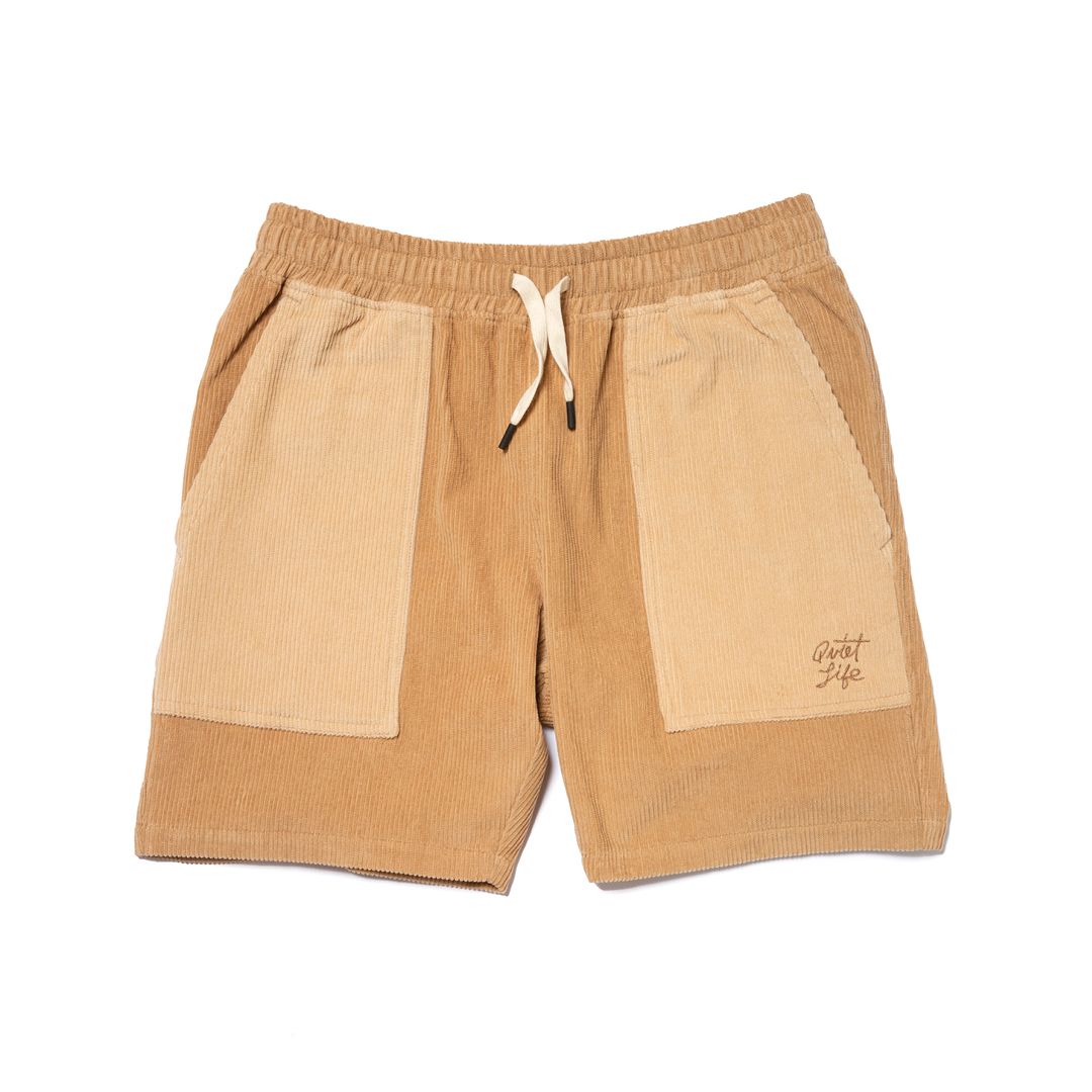 Kangaroo Pocket Cord Short- Tan