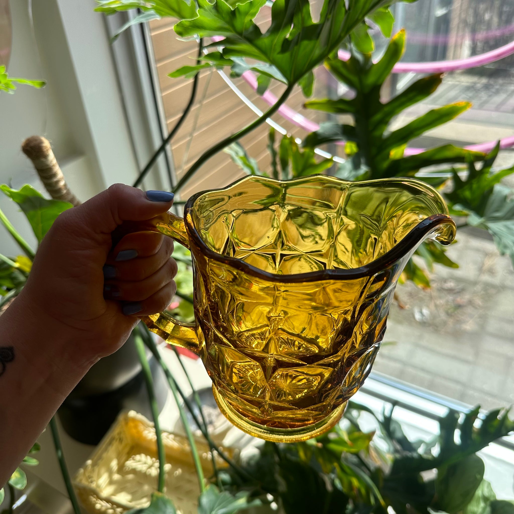 Amber Glass Pitcher