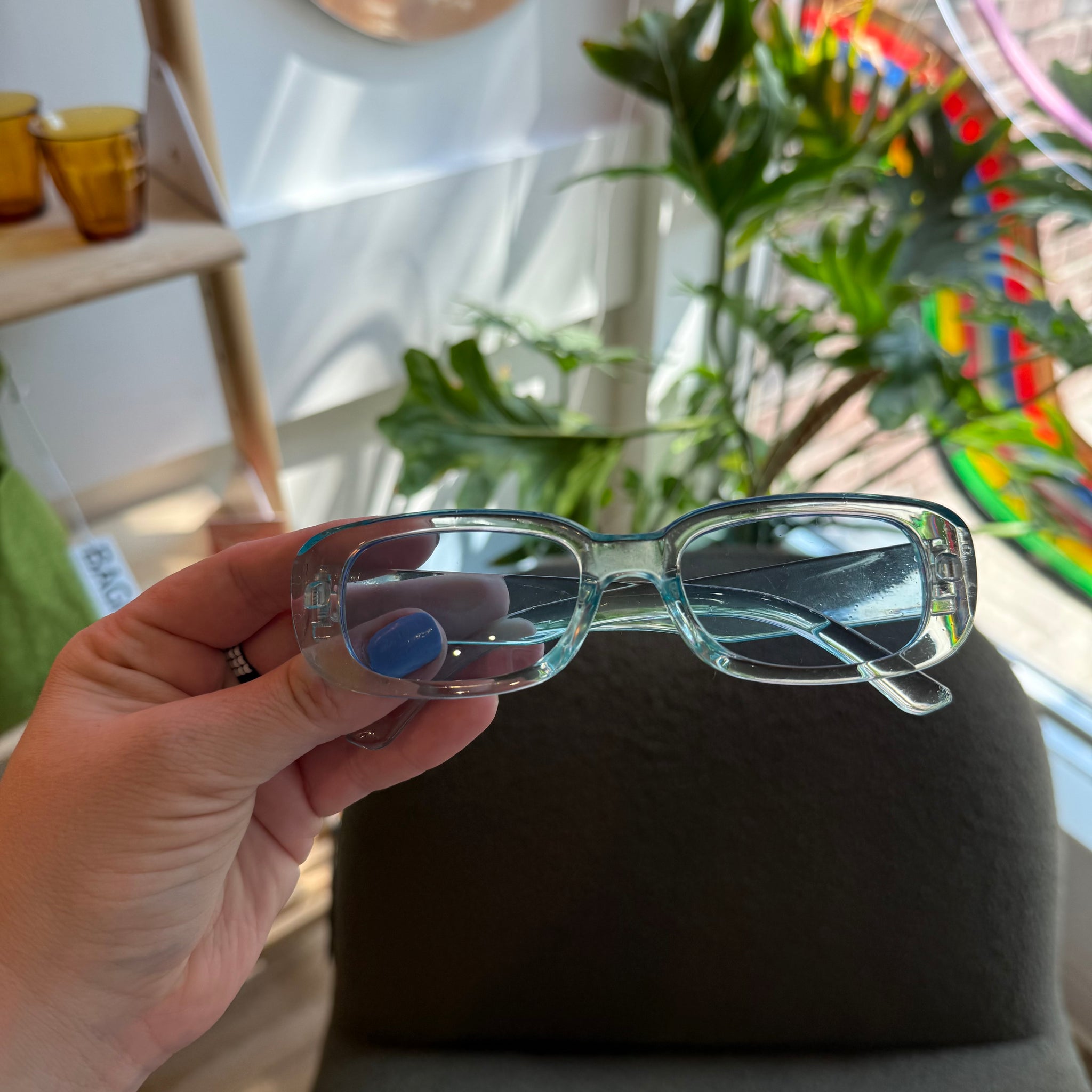 Blue Slim Sunglasses