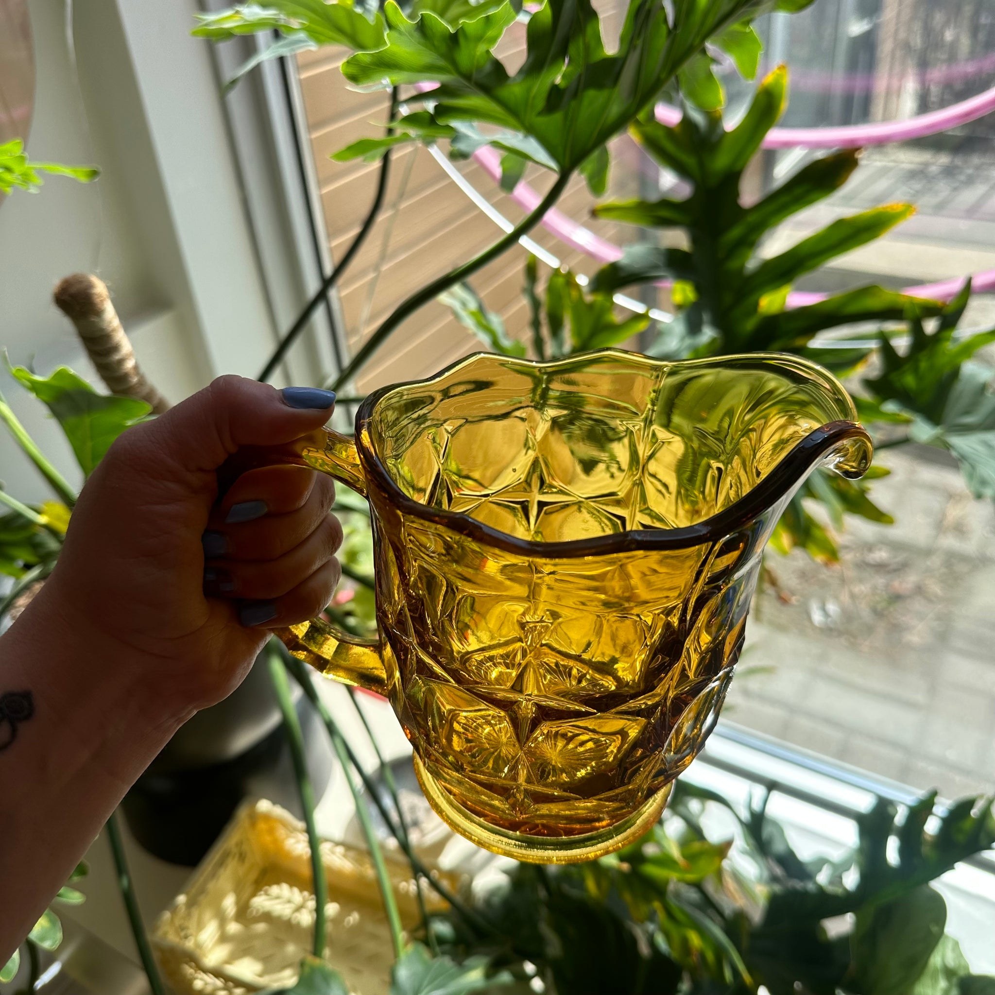 Amber Glass Pitcher