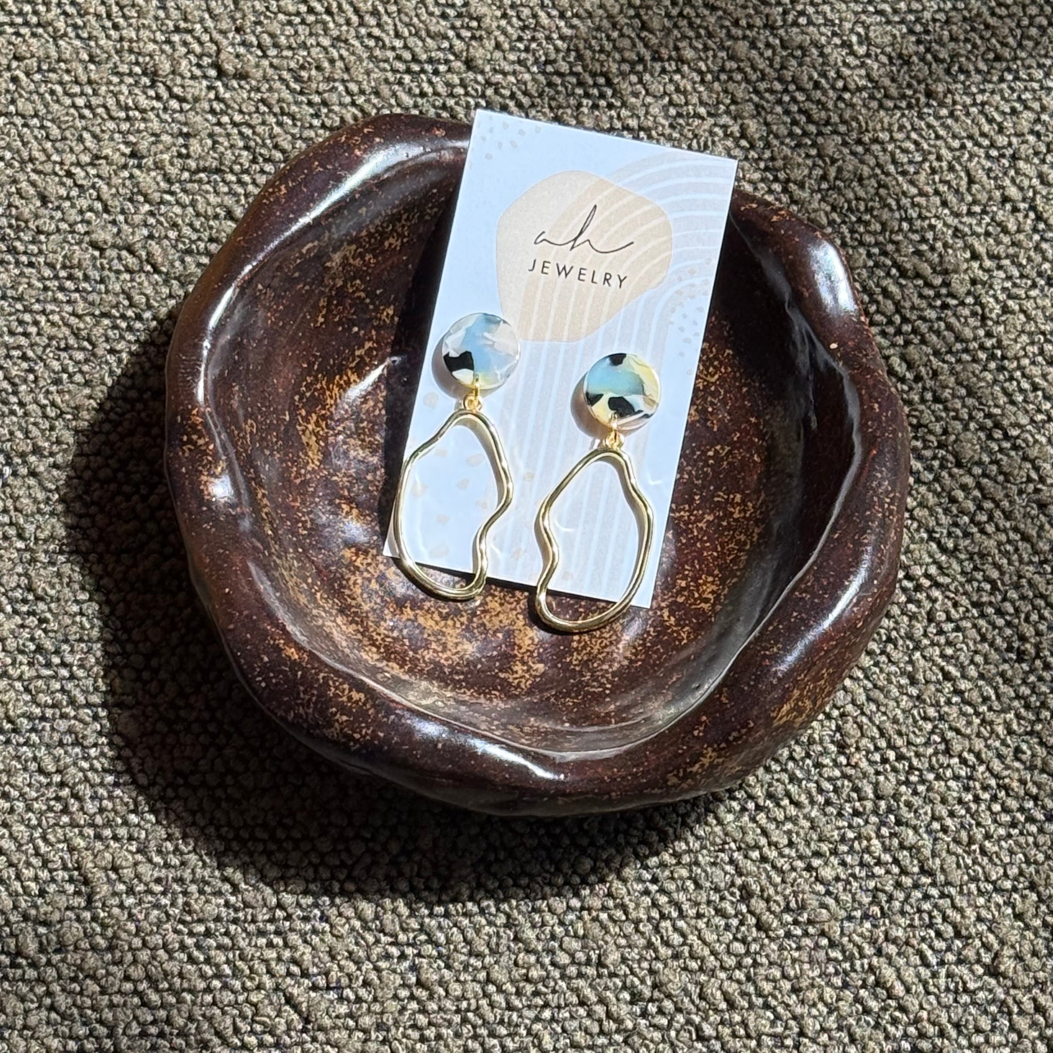 Gold Squiggle Earrings | AH Designs