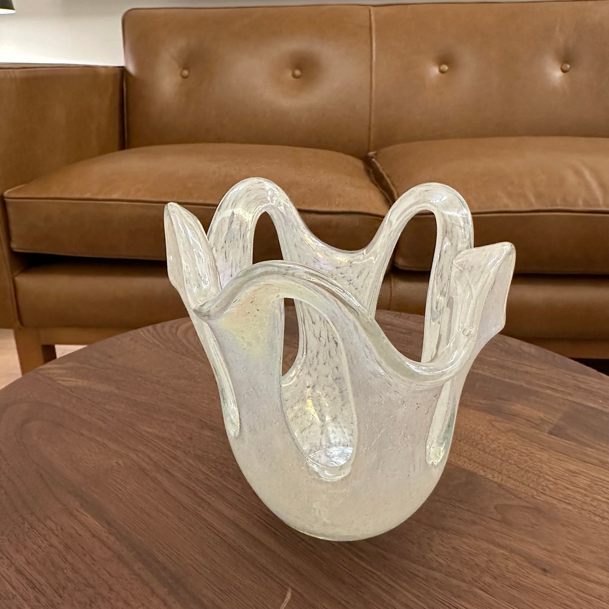 White Blown Glass Vase
