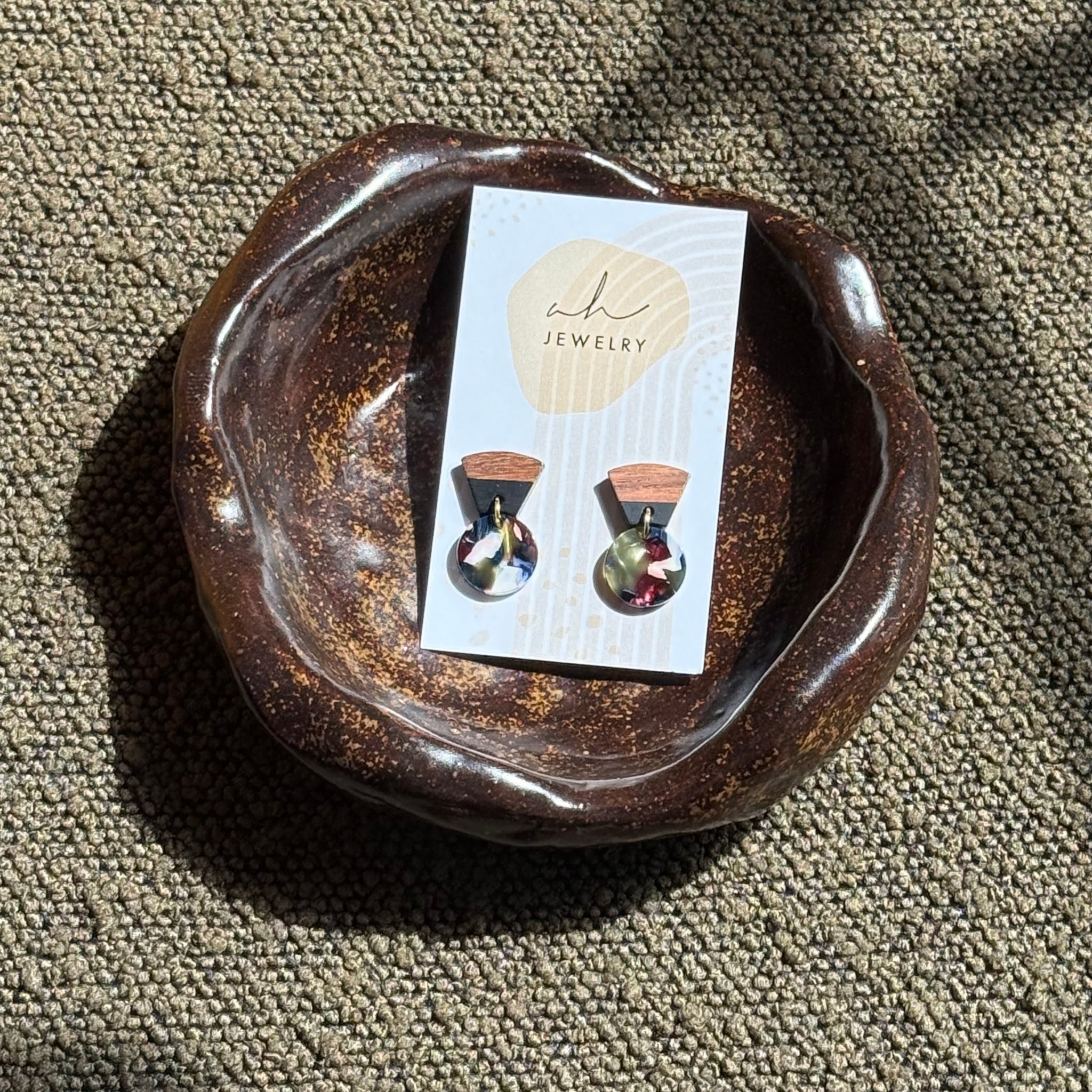 Chartreuse Circle Earrings | AH Designs
