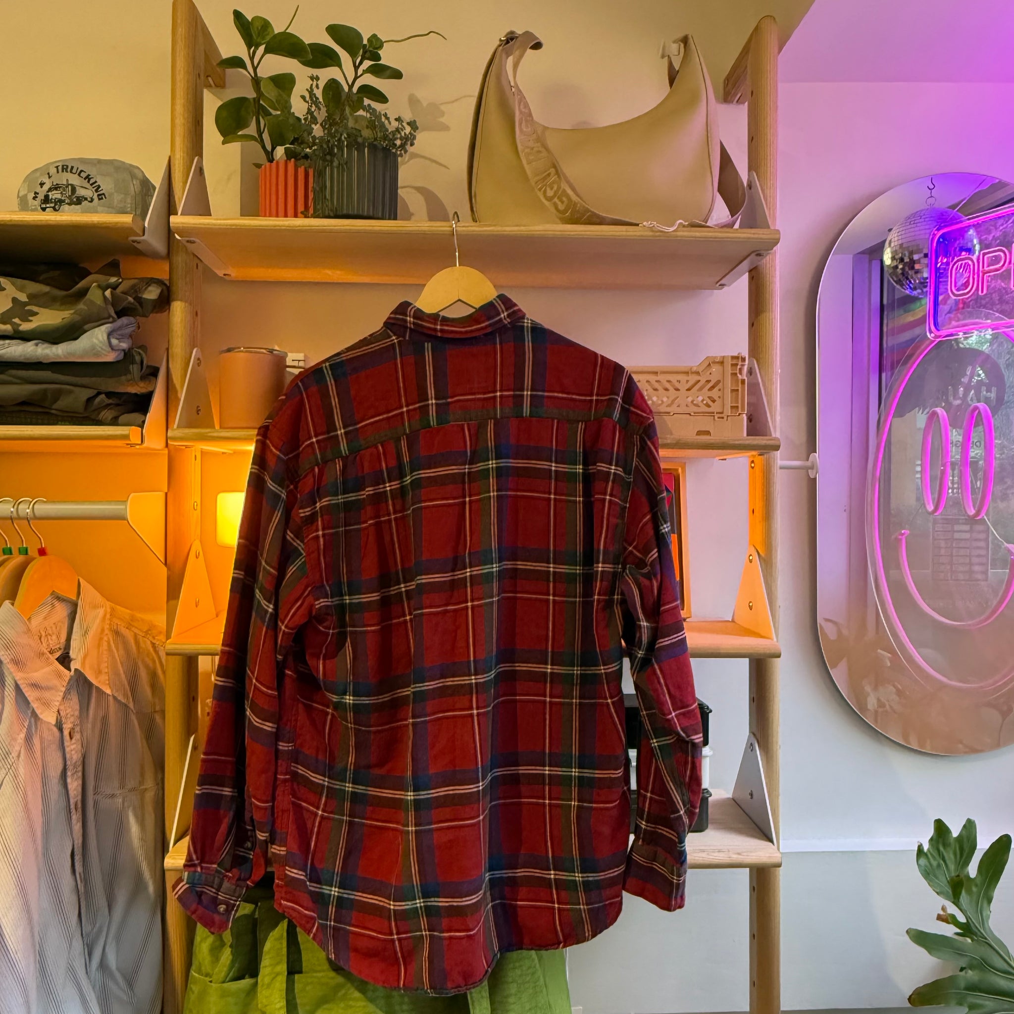 Red Plaid Button Up | L