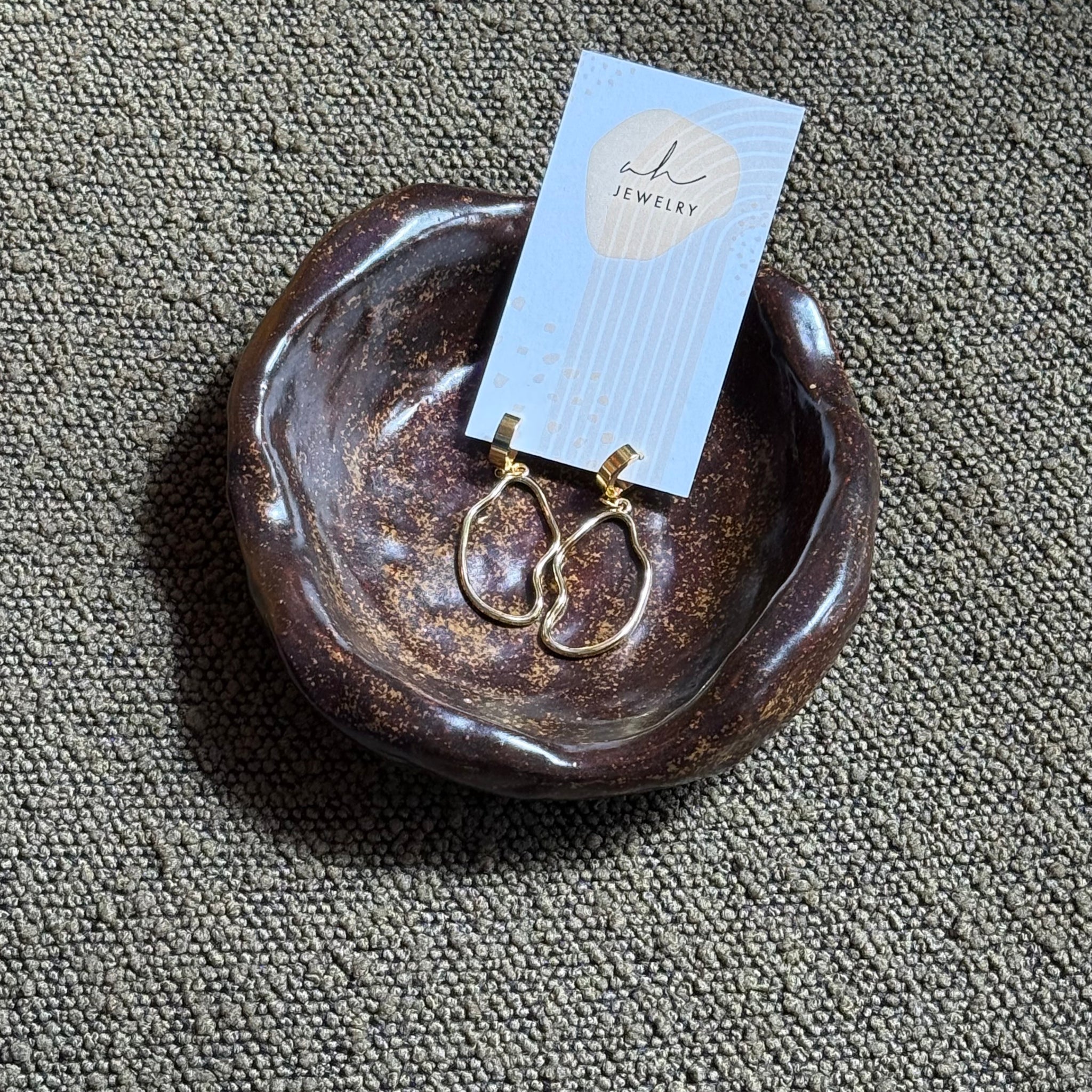 Gold Hug Squiggle Earrings | AH Designs